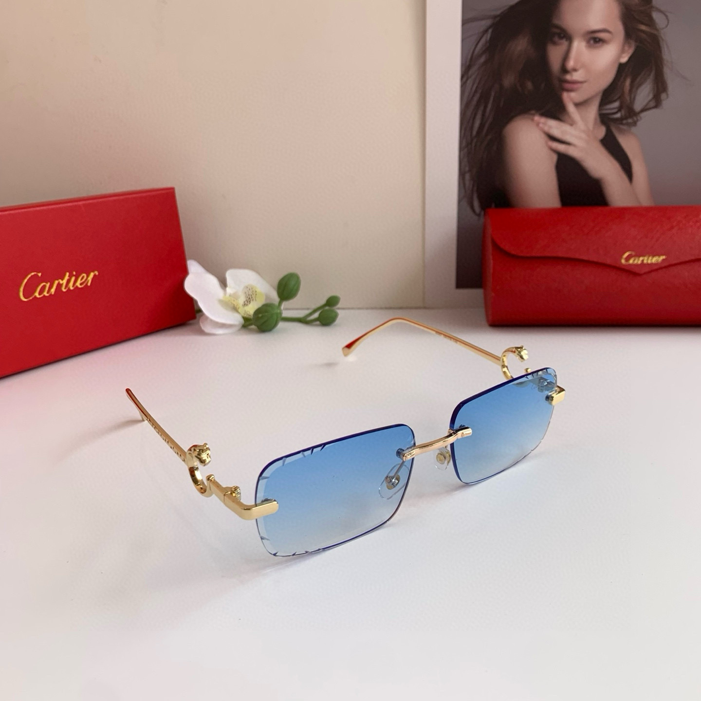P280 Cartier’s new Cartier high-end box glasses, fashion-and-tide sunglasses driving outdoors