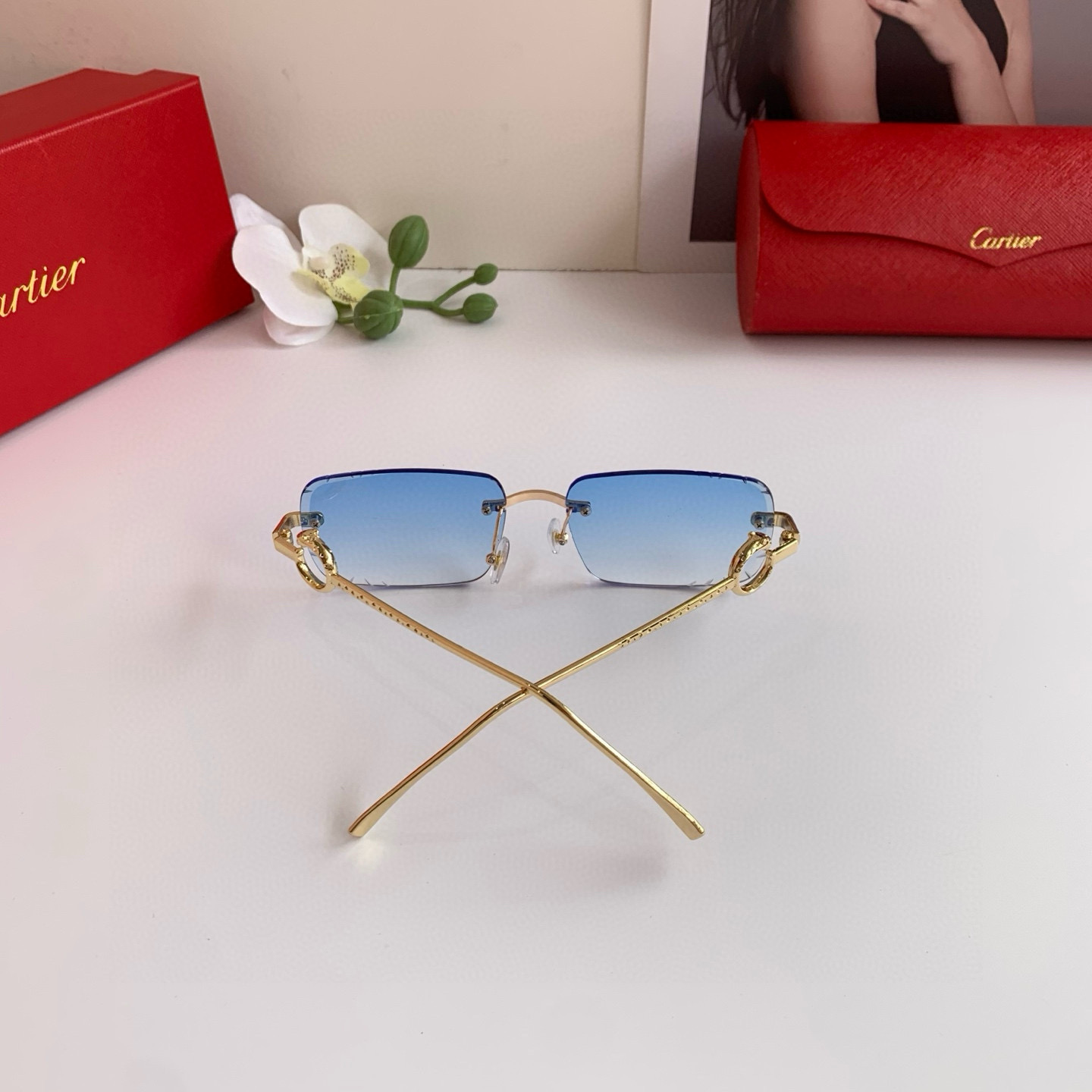 P280 Cartier’s new Cartier high-end box glasses, fashion-and-tide sunglasses driving outdoors - 图片 8