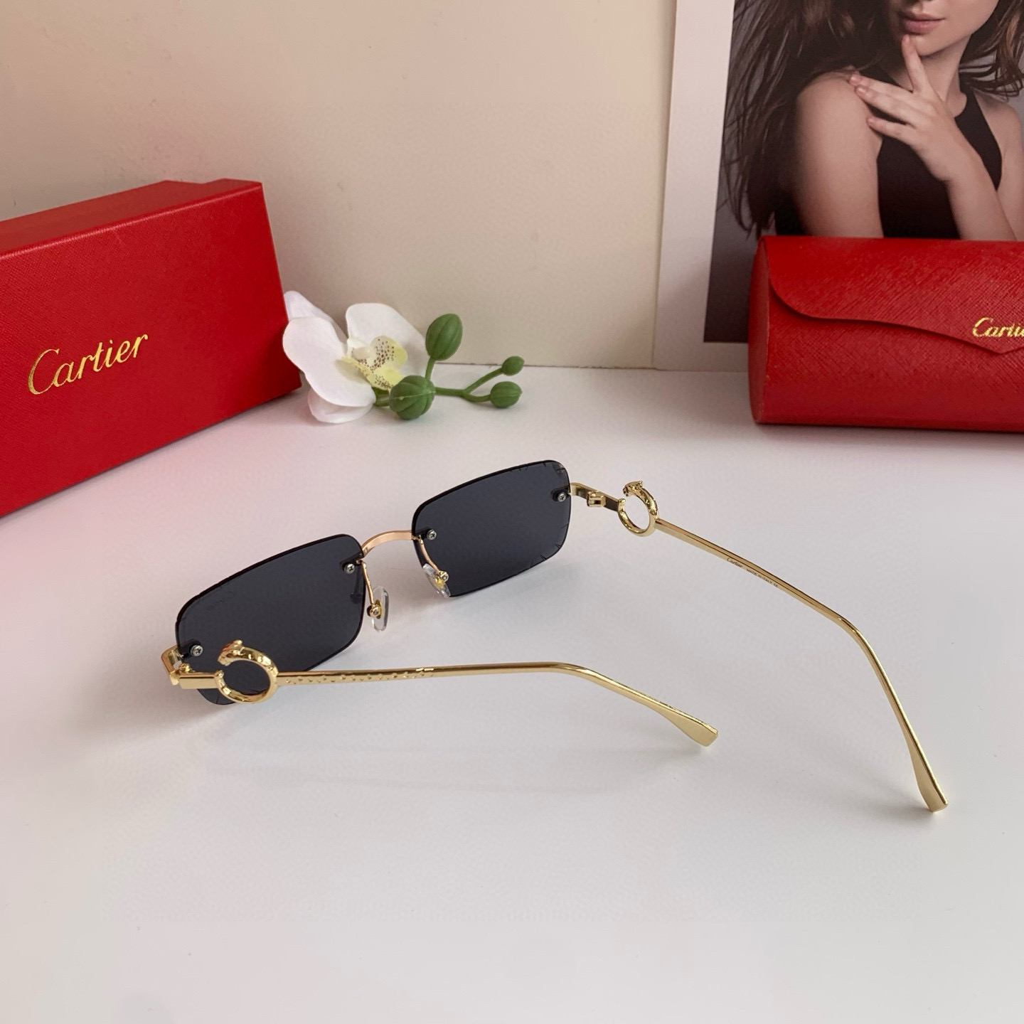 P280 Cartier’s new Cartier high-end box glasses, fashion-and-tide sunglasses driving outdoors - 图片 9
