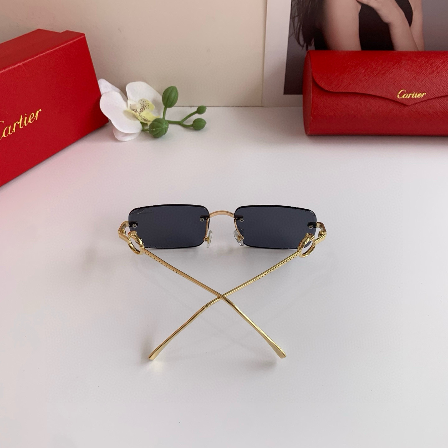P280 Cartier’s new Cartier high-end box glasses, fashion-and-tide sunglasses driving outdoors - 图片 8