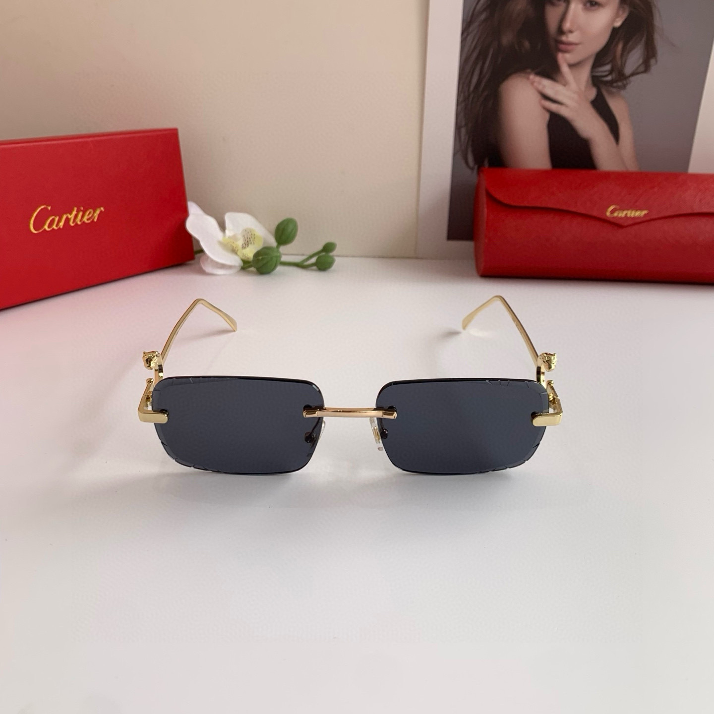 P280 Cartier’s new Cartier high-end box glasses, fashion-and-tide sunglasses driving outdoors - 图片 4