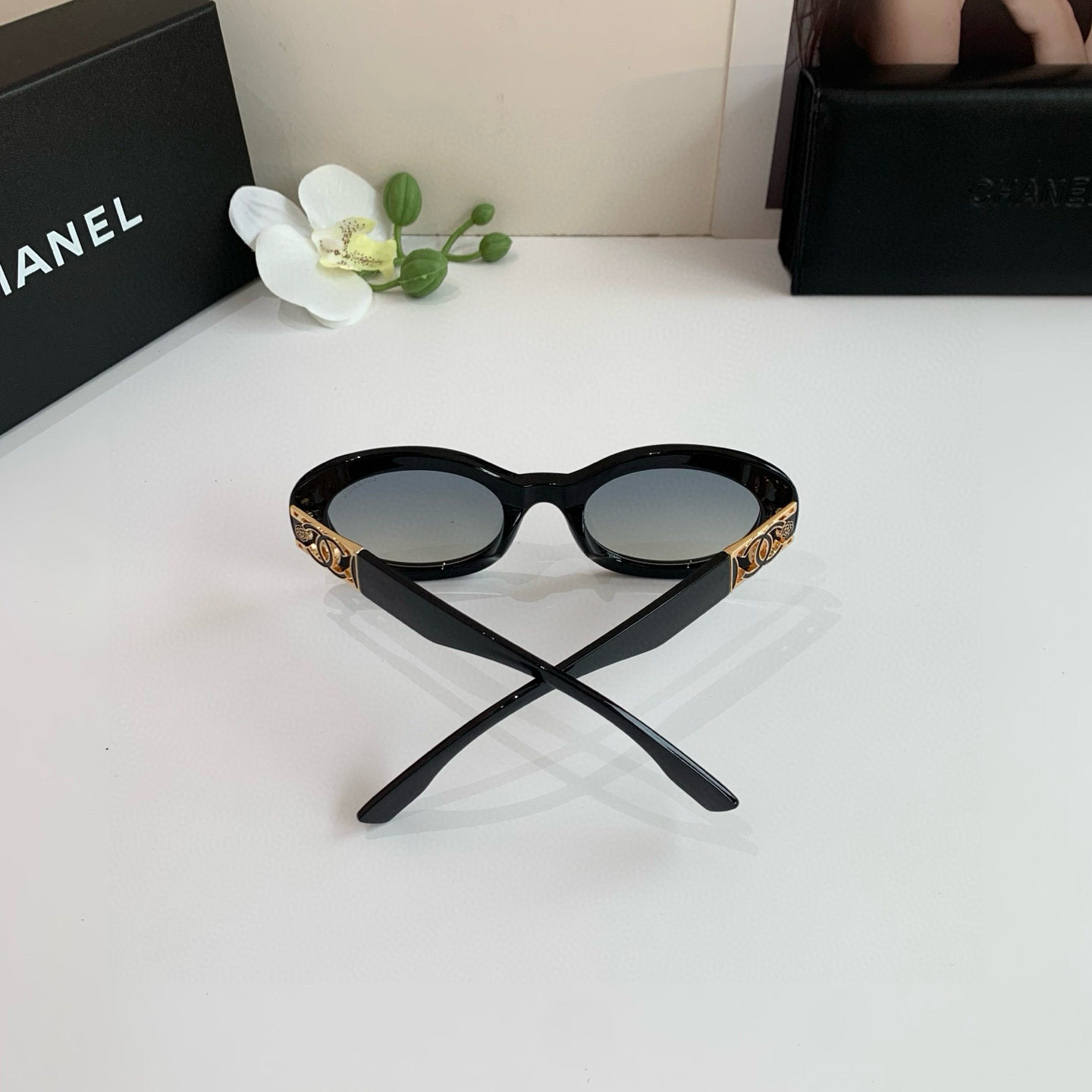 p245 Chanel, Chanel, select a circle frame sunglasses, fashionable French-style retrospect glasses - 图片 8