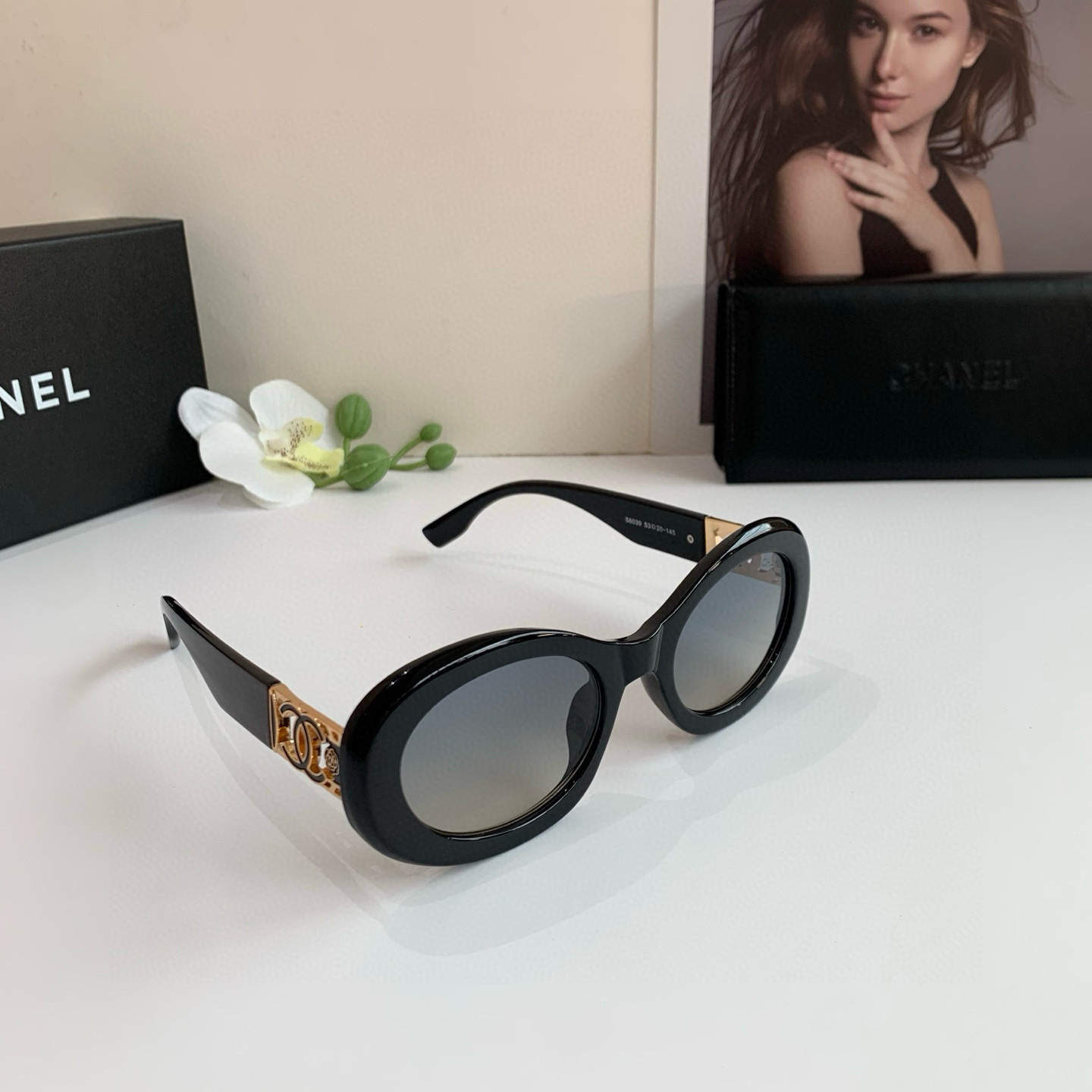 p245 Chanel, Chanel, select a circle frame sunglasses, fashionable French-style retrospect glasses - 图片 2