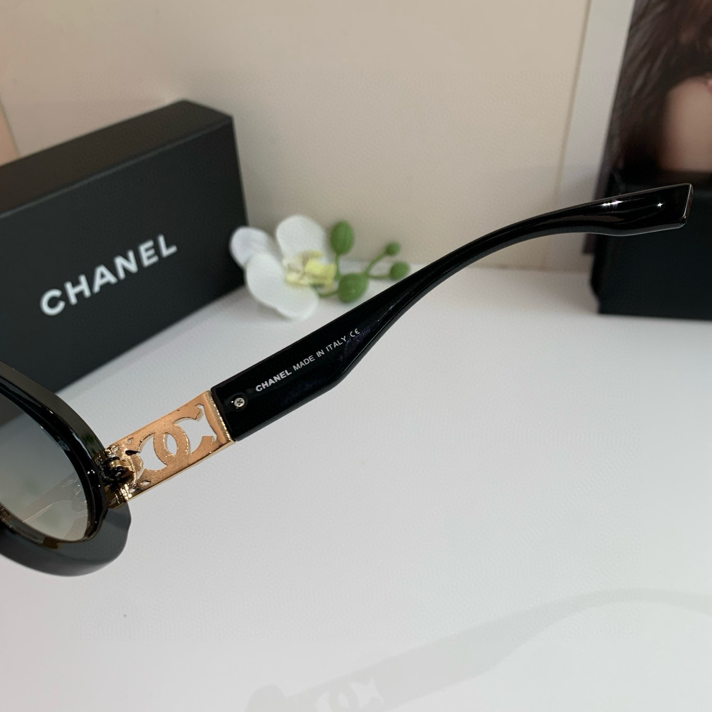 p245 Chanel, Chanel, select a circle frame sunglasses, fashionable French-style retrospect glasses - 图片 7