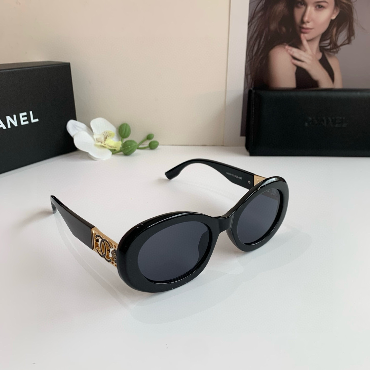 p245 Chanel, Chanel, select a circle frame sunglasses, fashionable French-style retrospect glasses - 图片 2