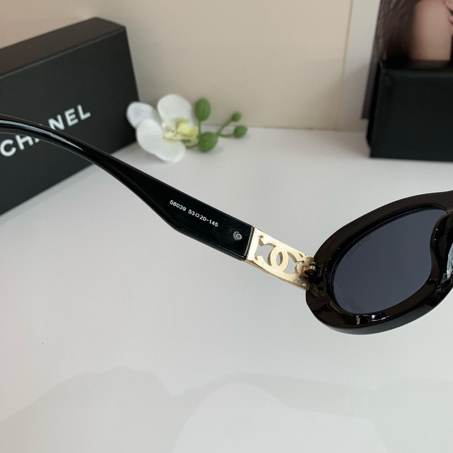 p245 Chanel, Chanel, select a circle frame sunglasses, fashionable French-style retrospect glasses - 图片 6