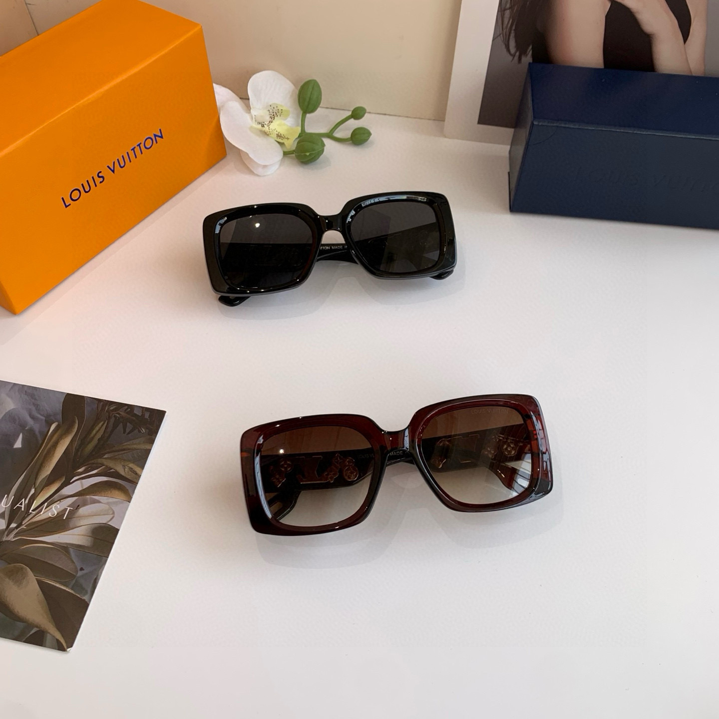 P90 
LV 路易威登 新款网红太阳镜 方框时尚个性百搭潮流眼镜！防紫外线遮阳墨镜！