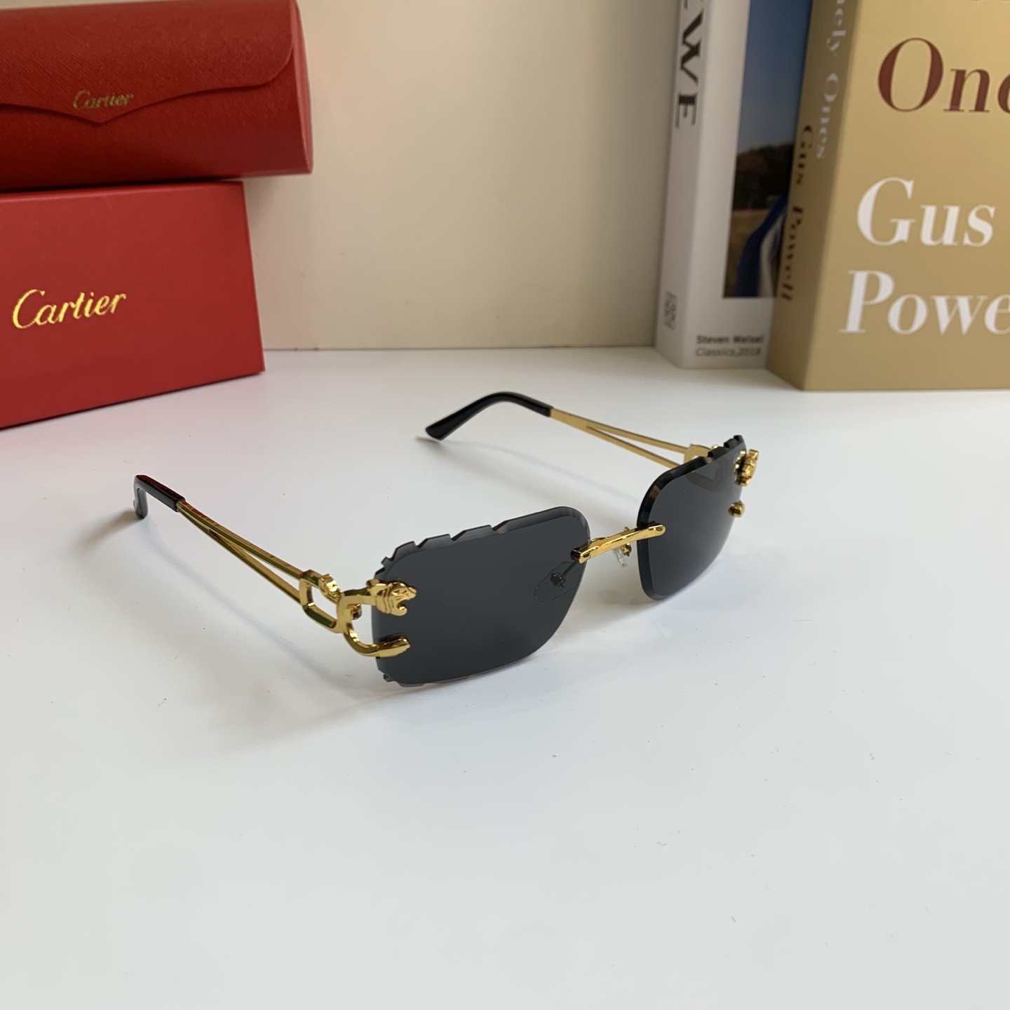 Солнцезащитные очки Cartier без оправы, унисекс с уникальным дизайном