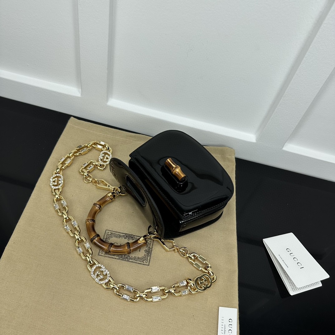 So beautiful. Gucci new counter quality, top original leather, original hardware, real photos, official 724641 black patent cowhide/size: W17xH12