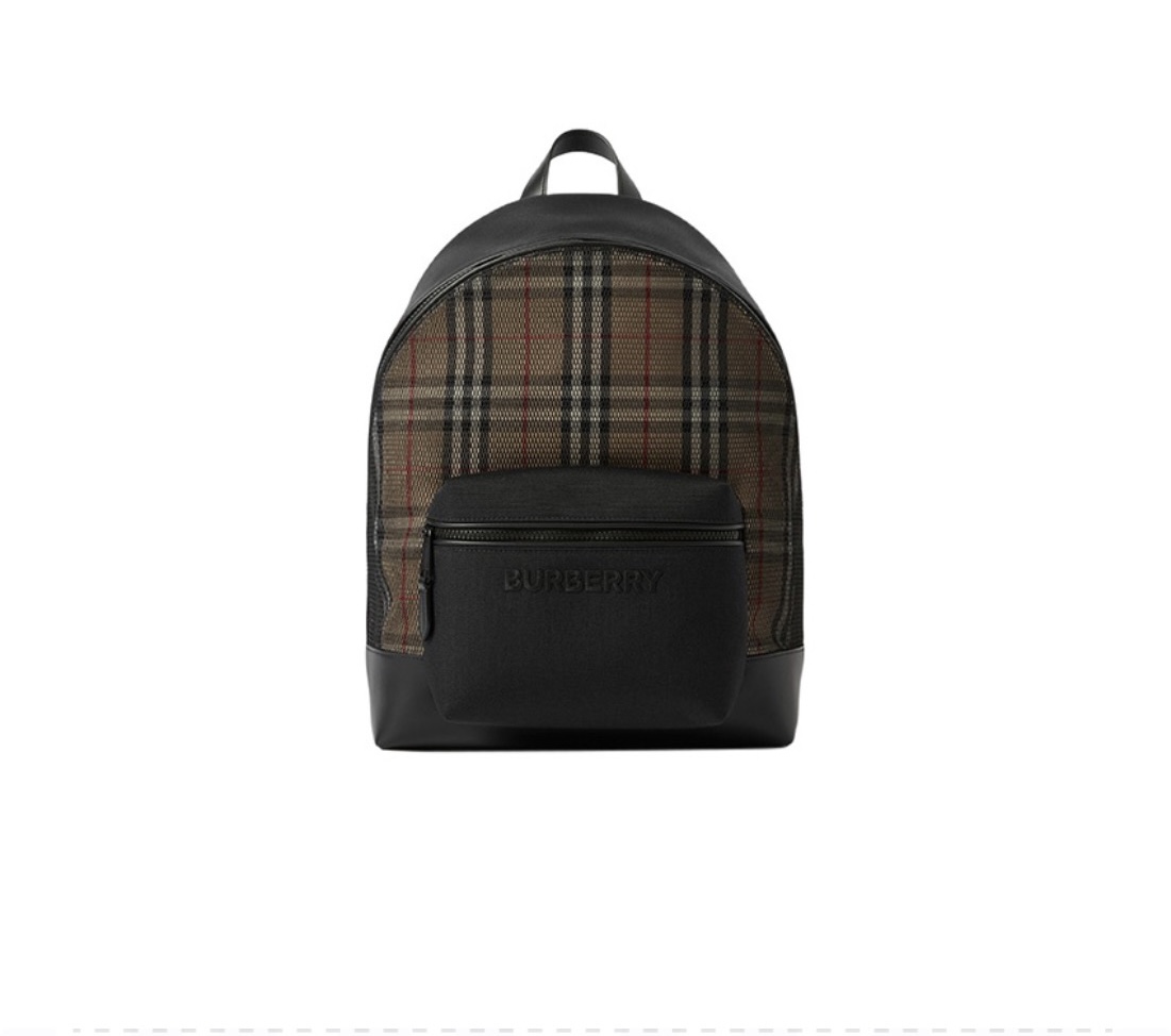 800 Premium Burberry pure original new backpack! The 23s new mesh checkered backpack is made of selected checked cotton canvas fabric stitched wi