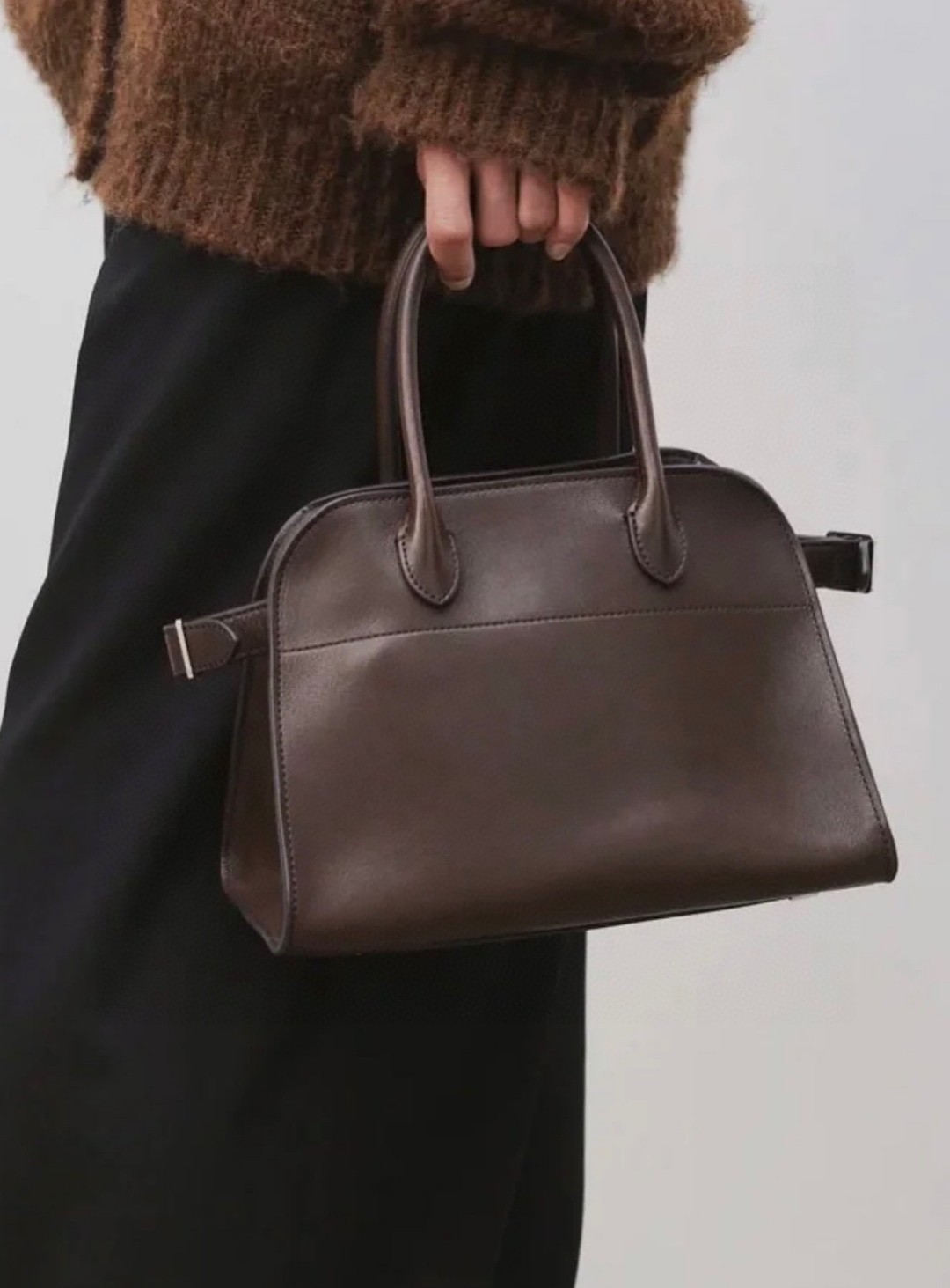 The Row [Small size full leather chocolate color] Original factory expensive goods shipped