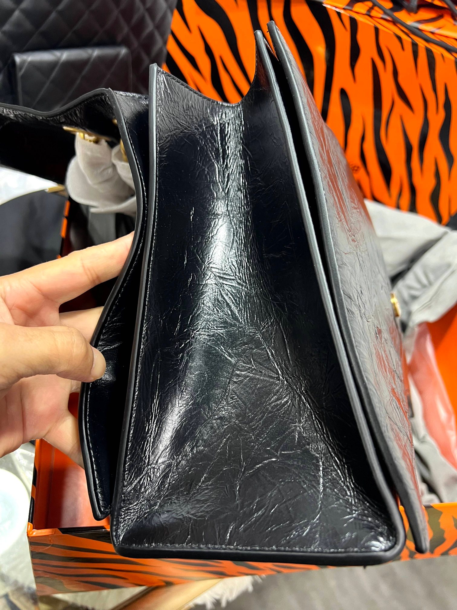 Balenciaga Large original cowhide black with premium sheepskin lining