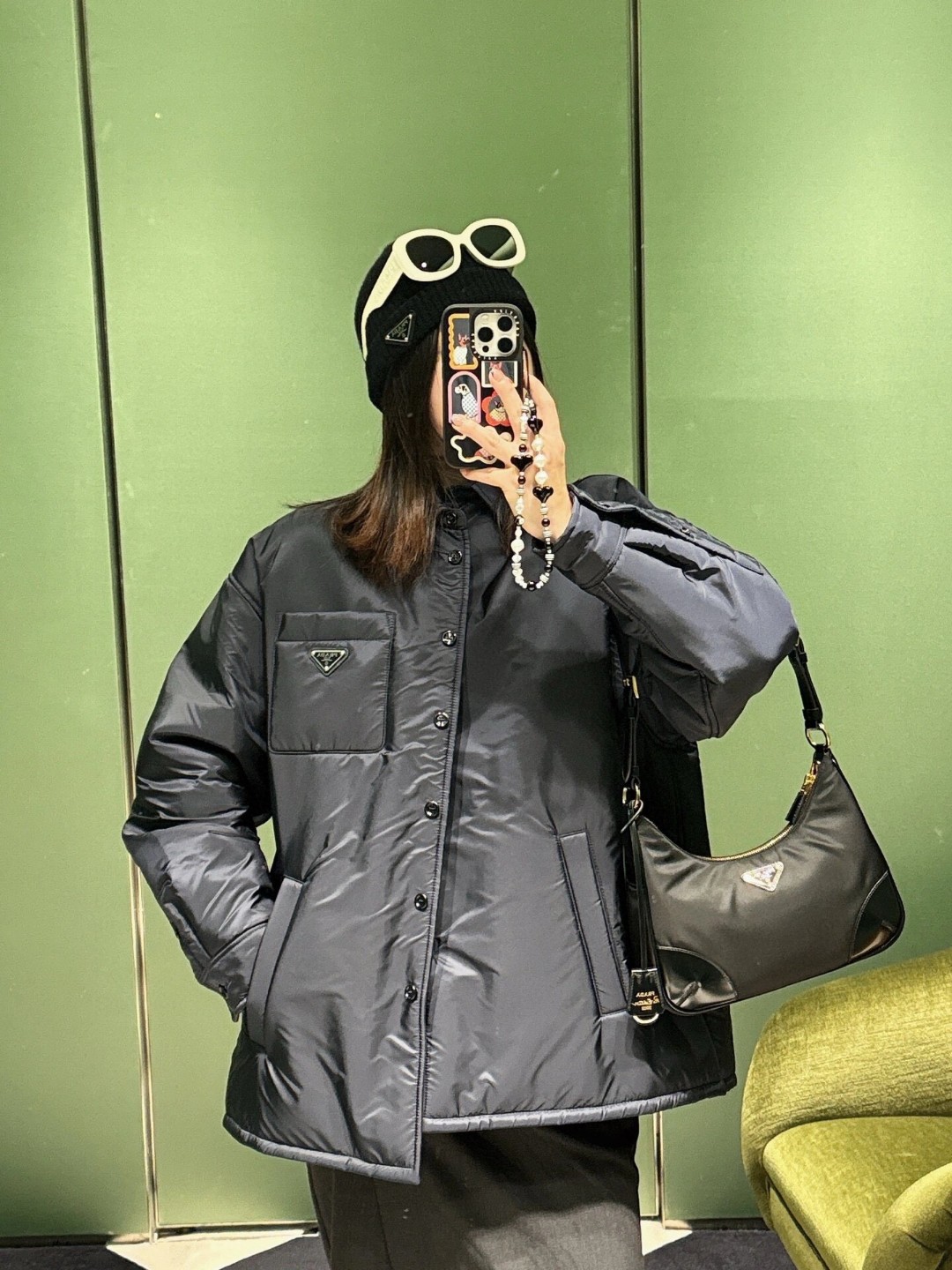 New Year's Eve Actual Shots "Prada's new armpit bag official 1BC214, nylon with glossy patent leather
