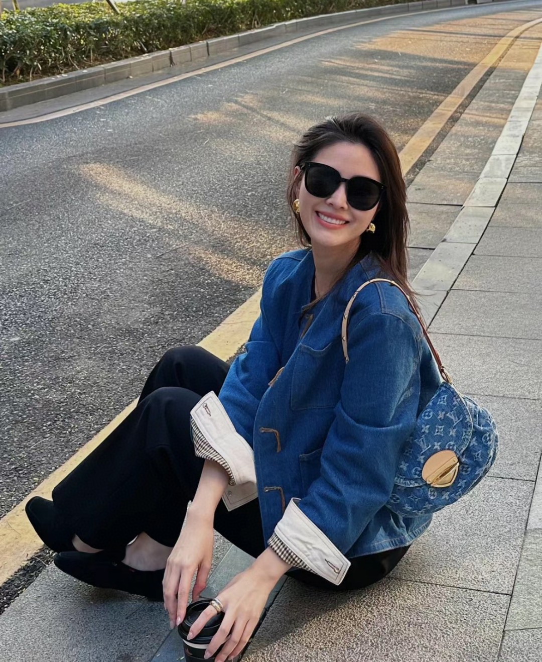 Louis Vuitton SUNSET underarm bag M46829 blue denim