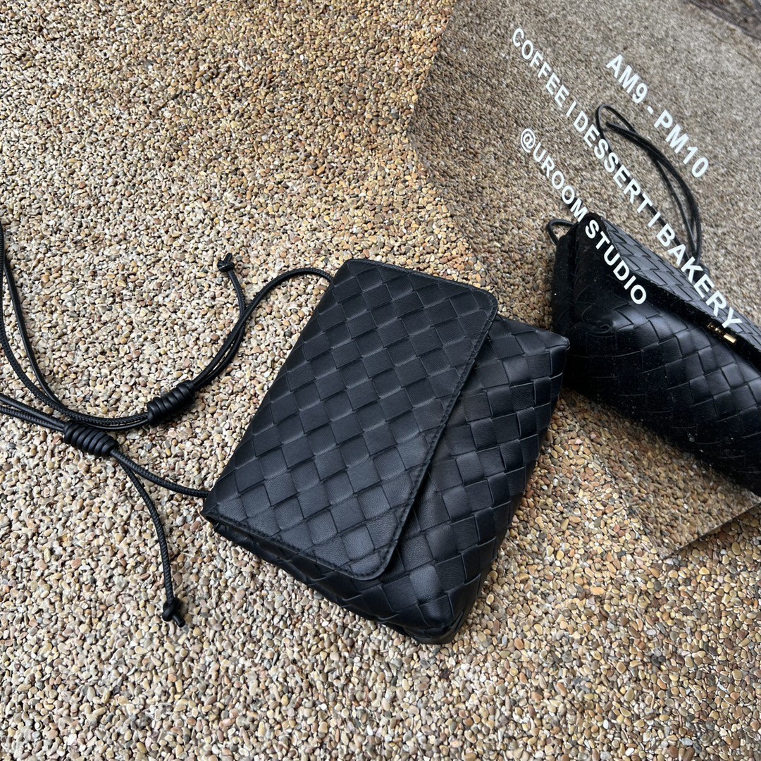 Bottega Veneta Black Bv new mini crossbody bag