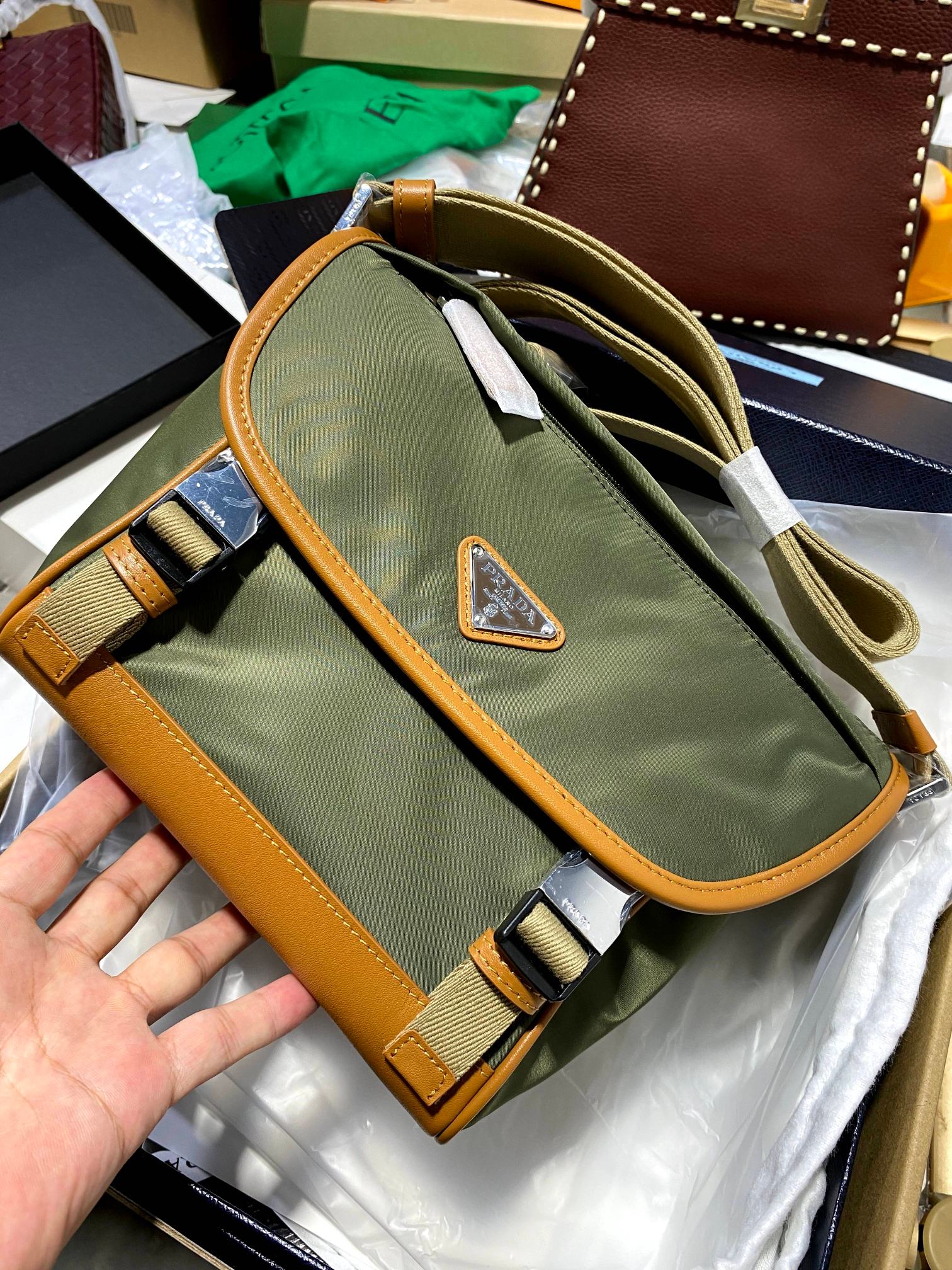 The sexual tension of the Prada messenger bag is crazy!