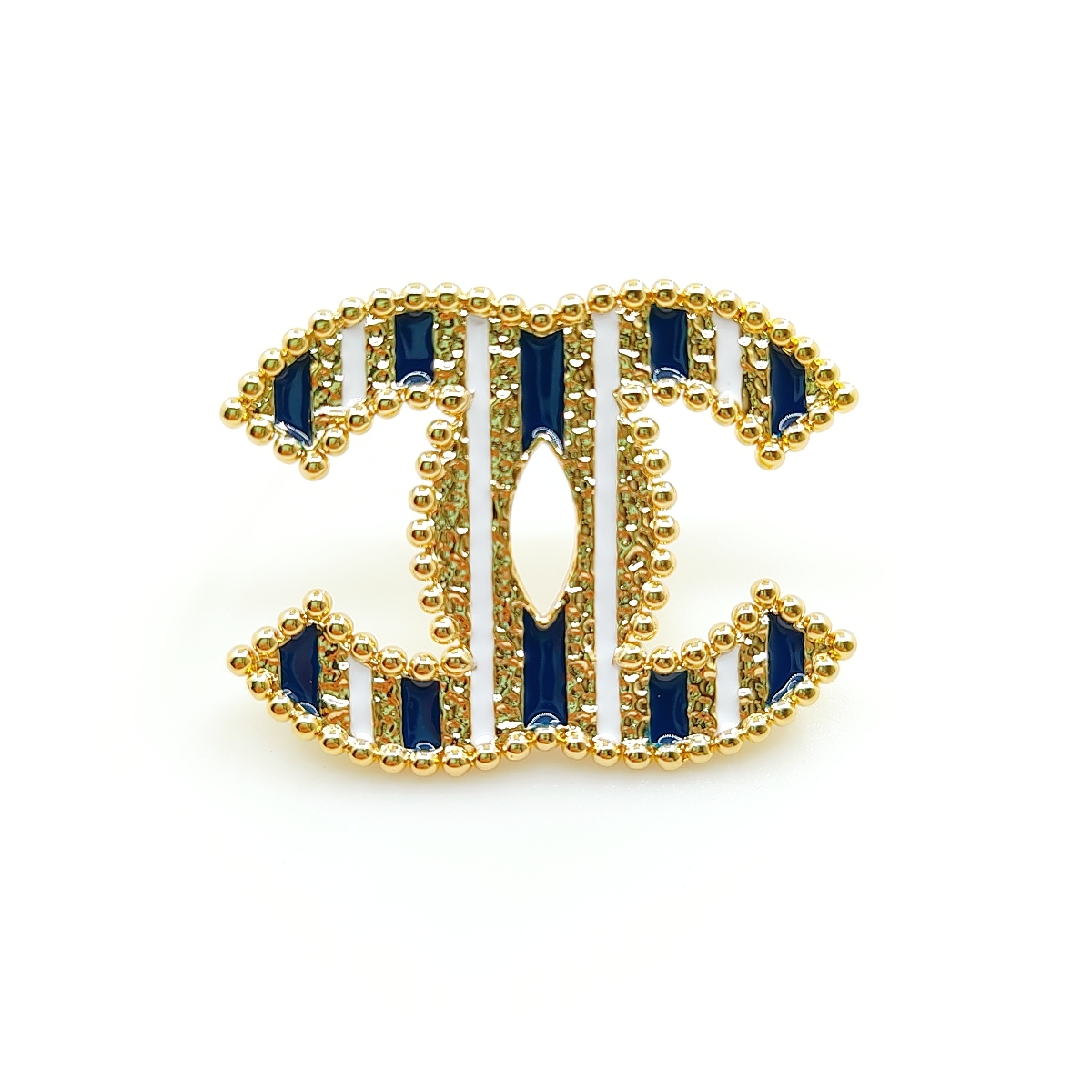 Chanel Jewelry Brooch Blue White