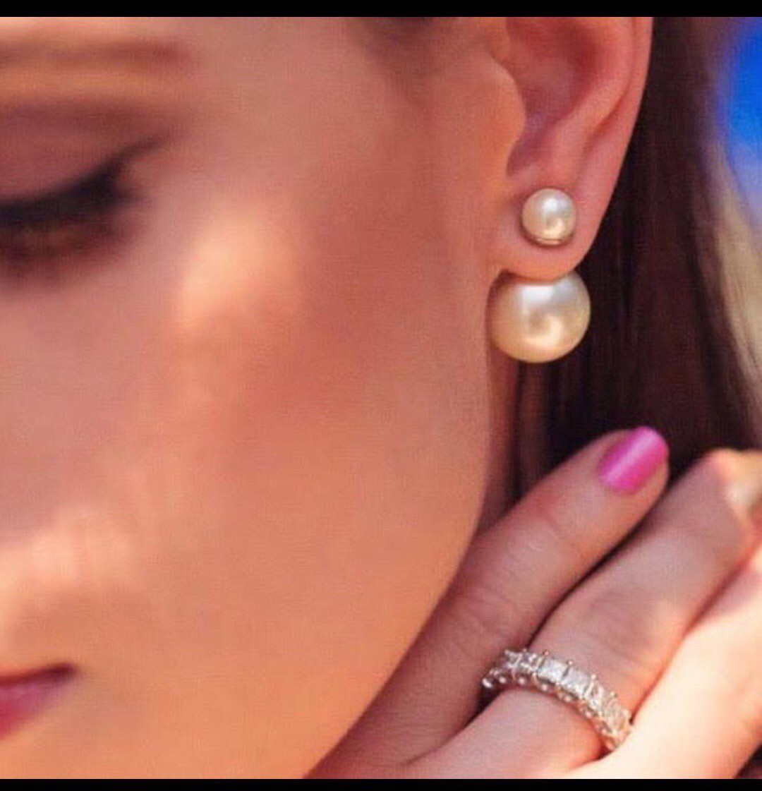 Dior Classic Double Bead Stud Earrings - Comprehensive 6