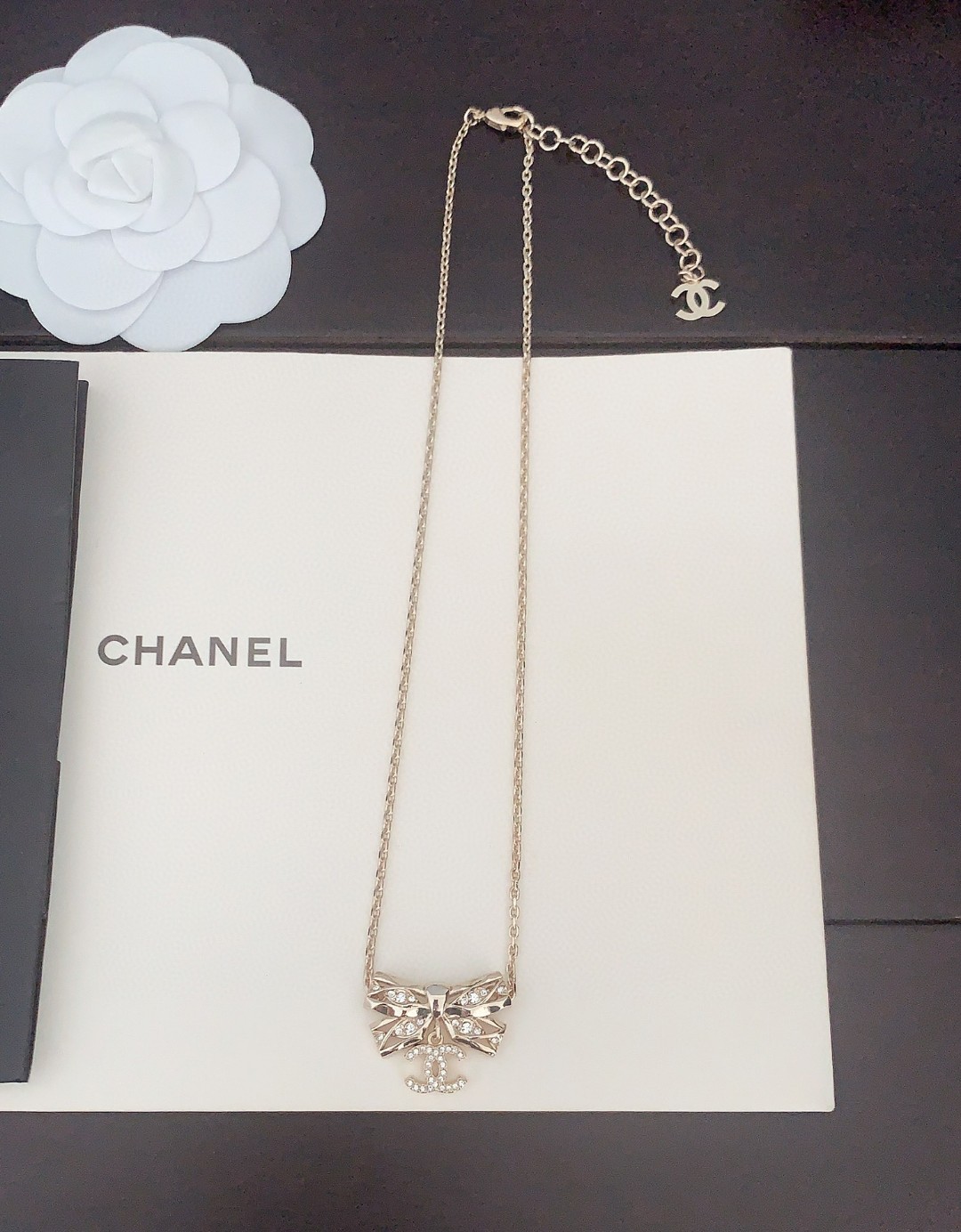 ch*nel 新款🆕蝴蝶结🎀项链 一致ZP黄铜材质 3
