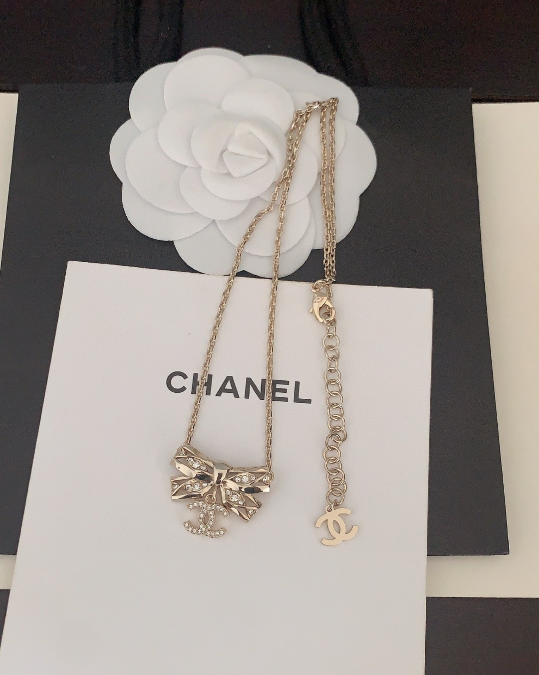 ch*nel 新款🆕蝴蝶结🎀项链 一致ZP黄铜材质 2