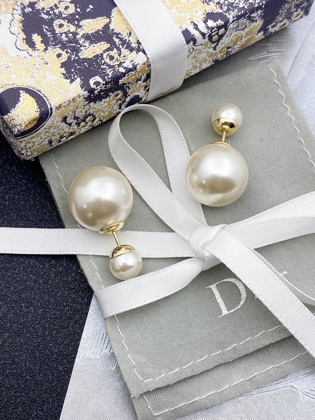 Dior Classic Double Bead Stud Earrings - Comprehensive