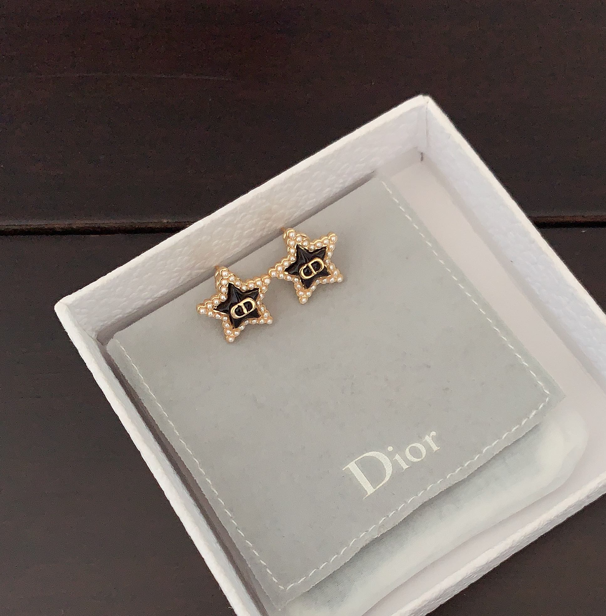 D*or 最新款🆕🆕黑色五角星cd耳钉】一致ZP黄铜材质 5