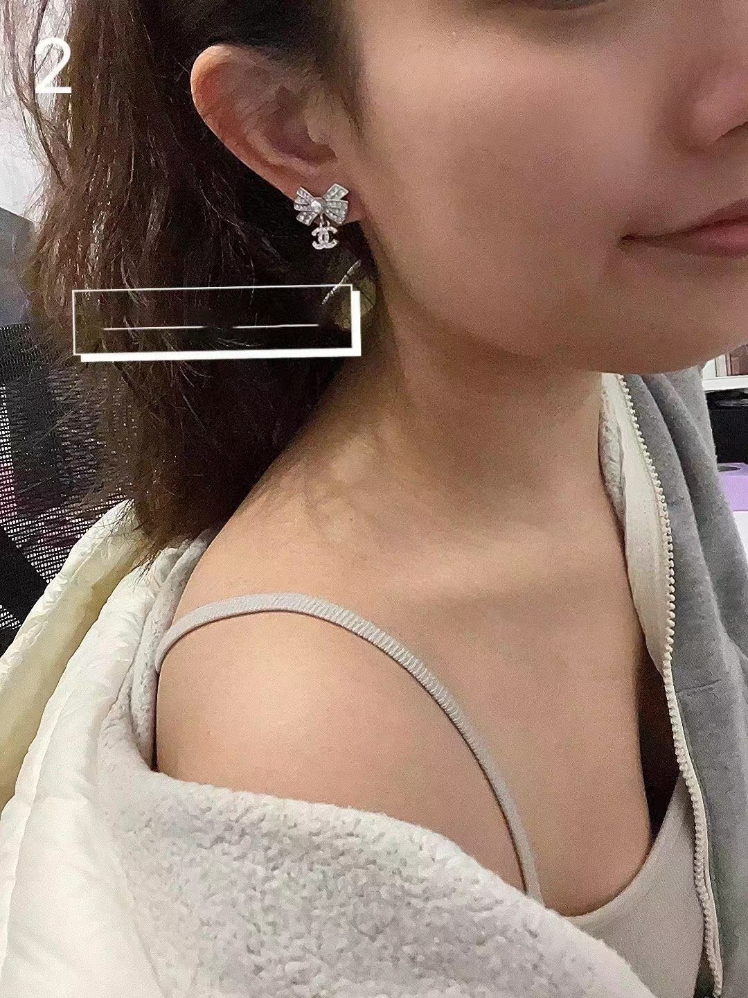 ch*nel 新款🆕🆕迷你蝴蝶结🎀耳环 一致专柜🆕黄铜材质