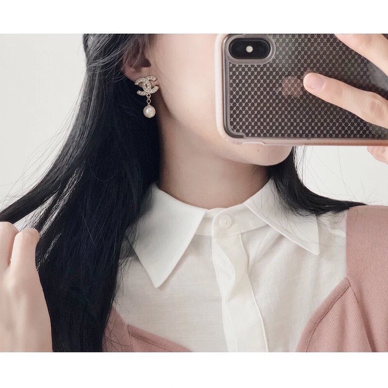  CHANEL 小香双排钻双c珍珠耳钉，高端品质，专柜同材质，真正黄铜，离子电镀，925银针，独家实拍图