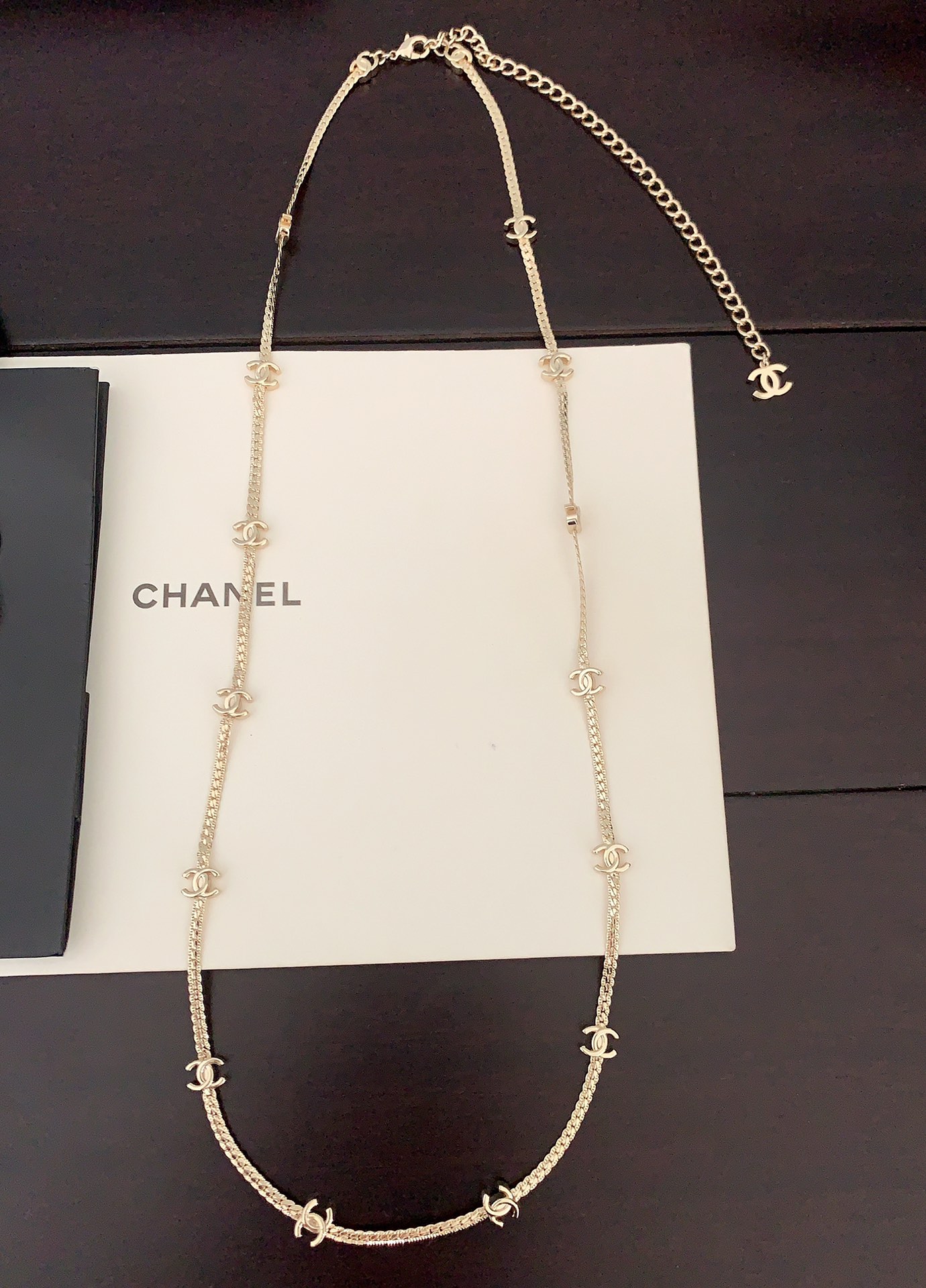  ch*nel  最新款🆕🆕浅金14花毛衣链】一致专柜🆕黄铜材质