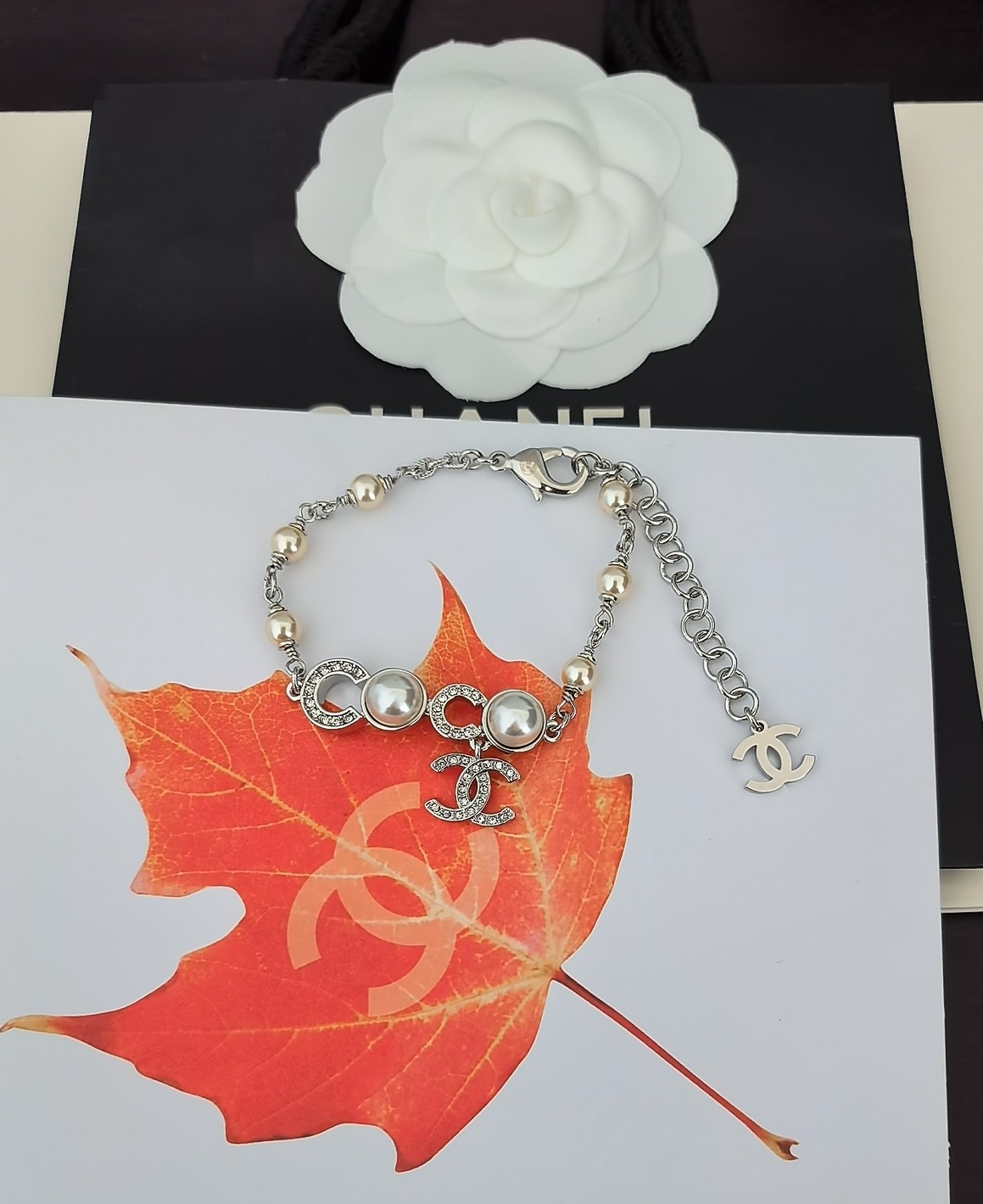 、【ch*nel  最新款🆕🆕白金coco手链】一致专柜🆕黄铜材质  