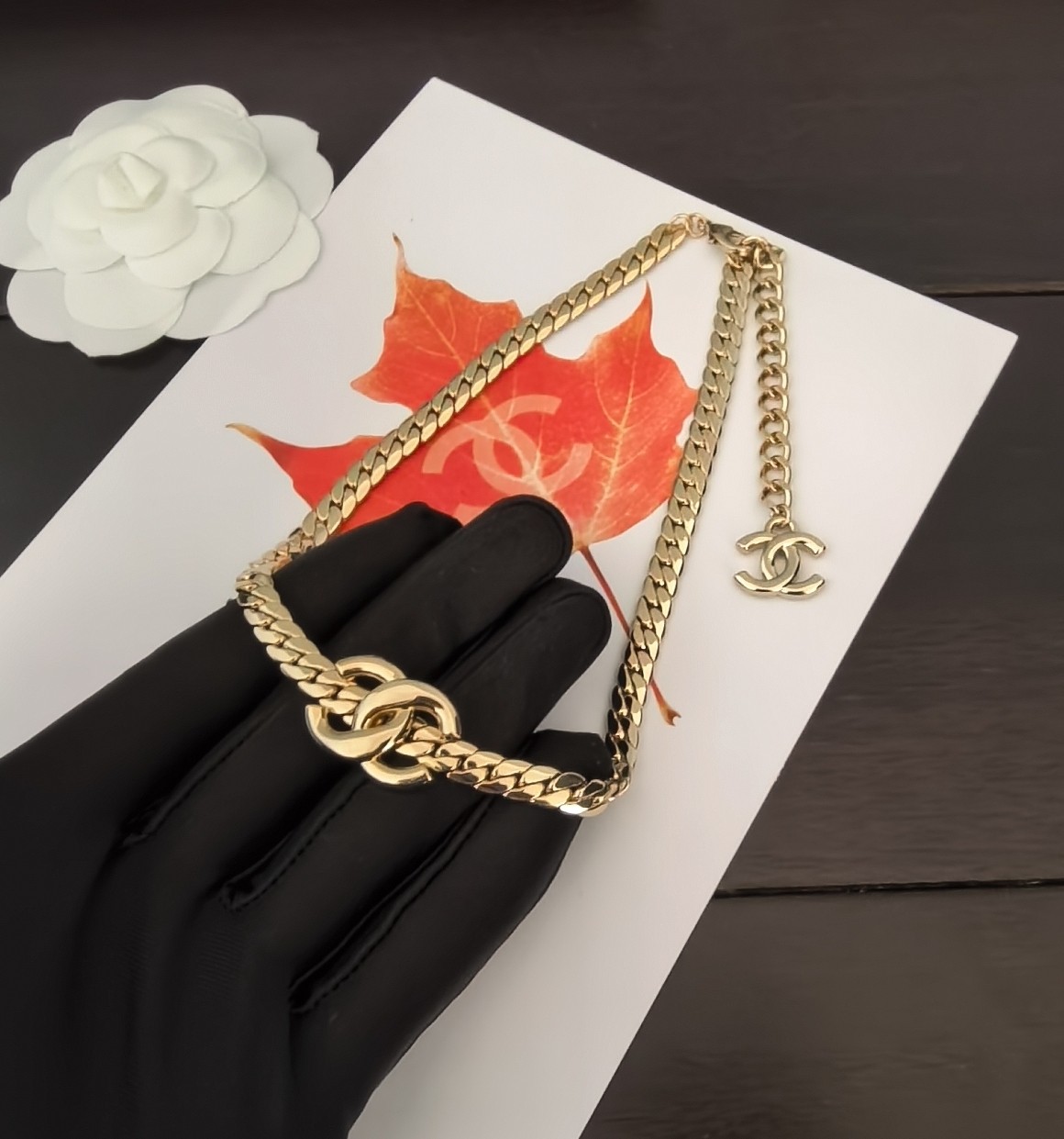 ch*nel  最新款🆕🆕浅金链条胸针】一致专柜🆕黄铜材质