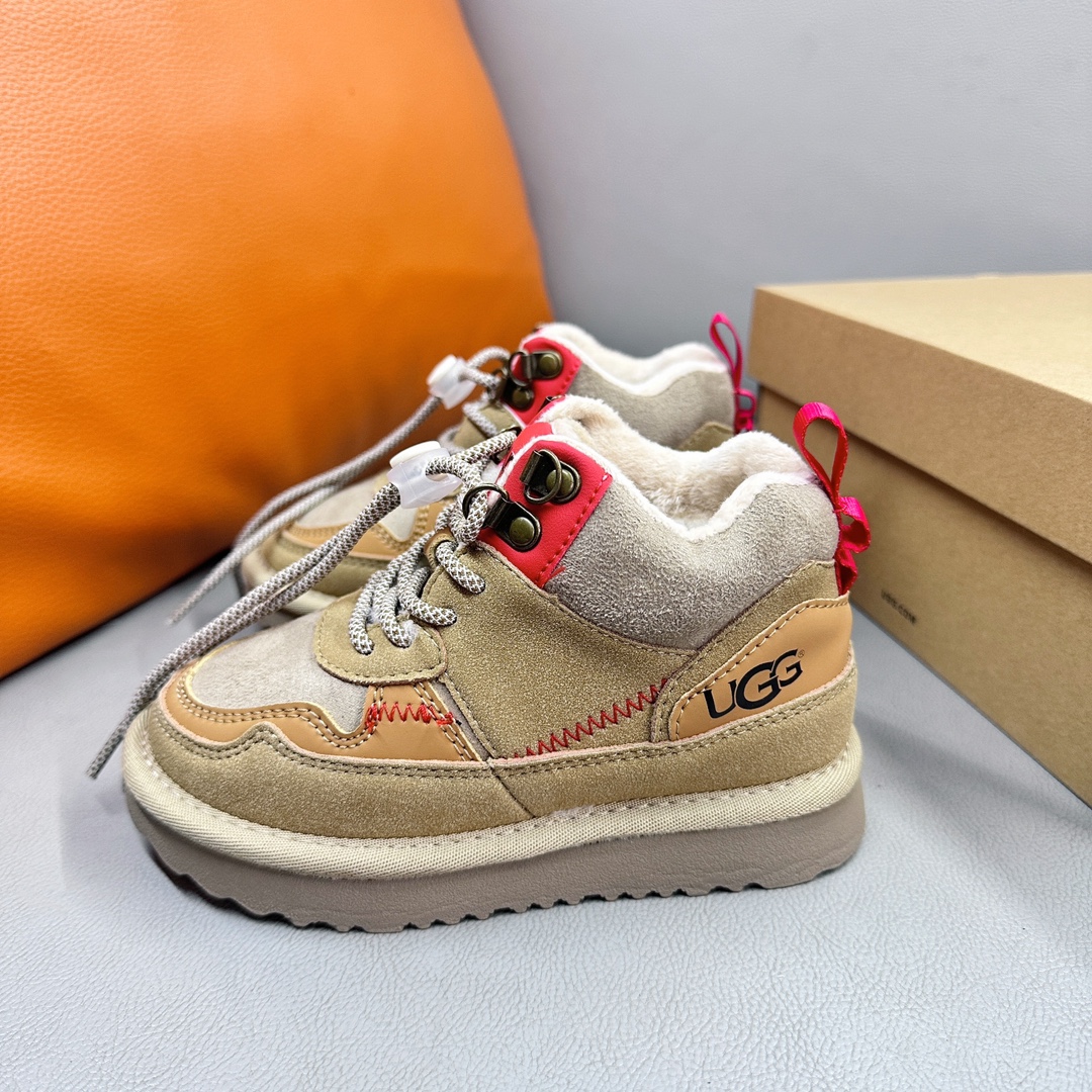 新款现货 油GG海兰德靴 2023秋冬新款儿童经典复古拼色靴扣带款，撞色拼接 个性潮酷 牛津布加绒款 柔软亲肤 舒适透气不捂脚 EVA外底，轻便耐穿 防滑耐磨🤟-选品中心