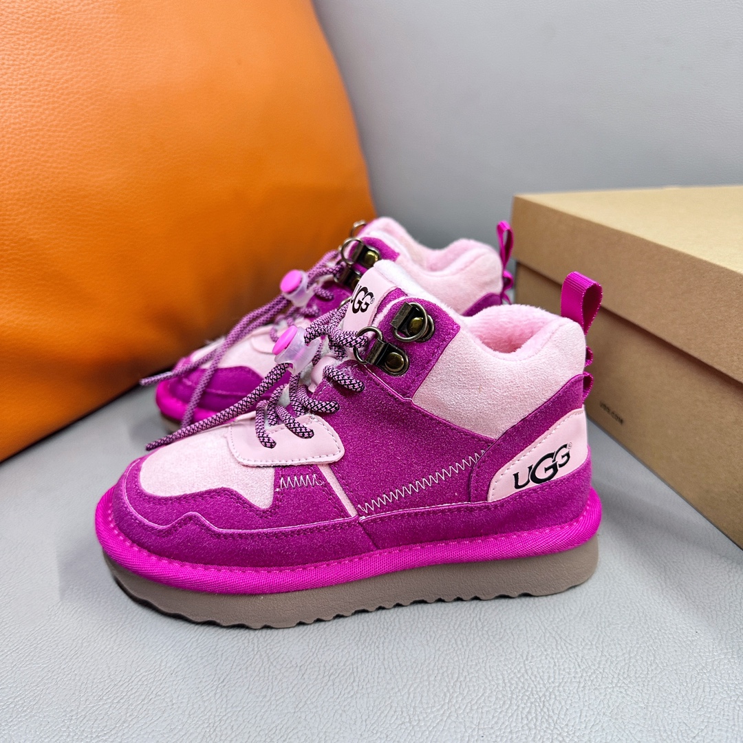 新款现货 油GG海兰德靴 2023秋冬新款儿童经典复古拼色靴扣带款，撞色拼接 个性潮酷 牛津布加绒款 柔软亲肤 舒适透气不捂脚 EVA外底，轻便耐穿 防滑耐磨🤟-选品中心