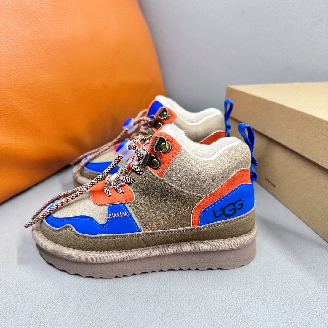 新款现货 油GG海兰德靴 2023秋冬新款儿童经典复古拼色靴扣带款，撞色拼接 个性潮酷 牛津布加绒款 柔软亲肤 舒适透气不捂脚 EVA外底，轻便耐穿 防滑耐磨🤟-选品中心