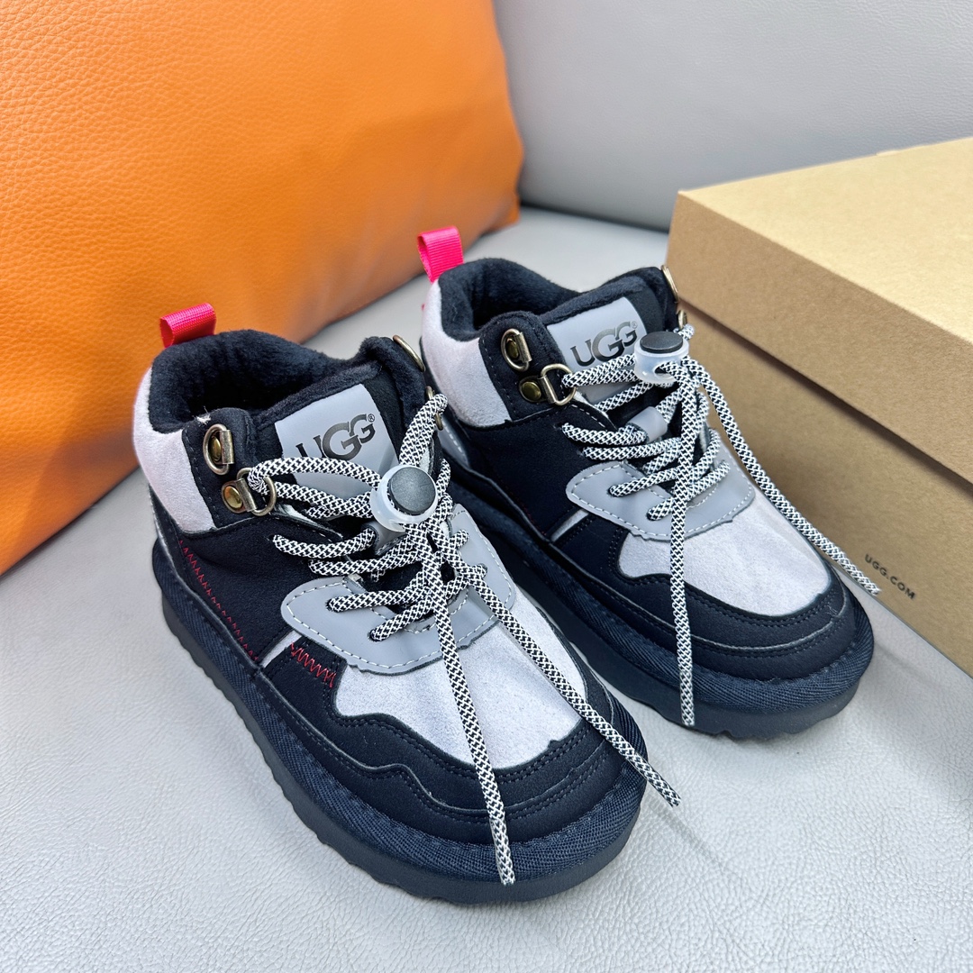 图片[2]-新款现货 油GG海兰德靴 2023秋冬新款儿童经典复古拼色靴扣带款，撞色拼接 个性潮酷 牛津布加绒款 柔软亲肤 舒适透气不捂脚 EVA外底，轻便耐穿 防滑耐磨🤟-选品中心