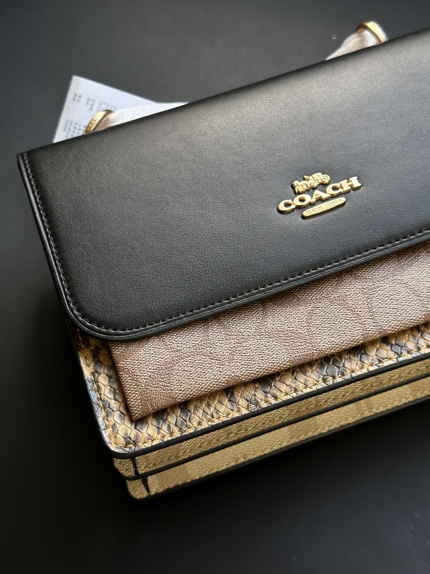 ブランド名 黑棕色配蛇纹 トートバッグ