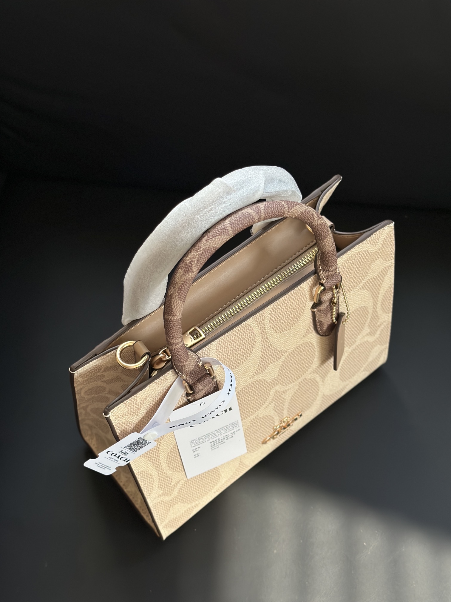 COACH Maggie ミニトートバッグ - 奶茶色とカジュアルなデザイン