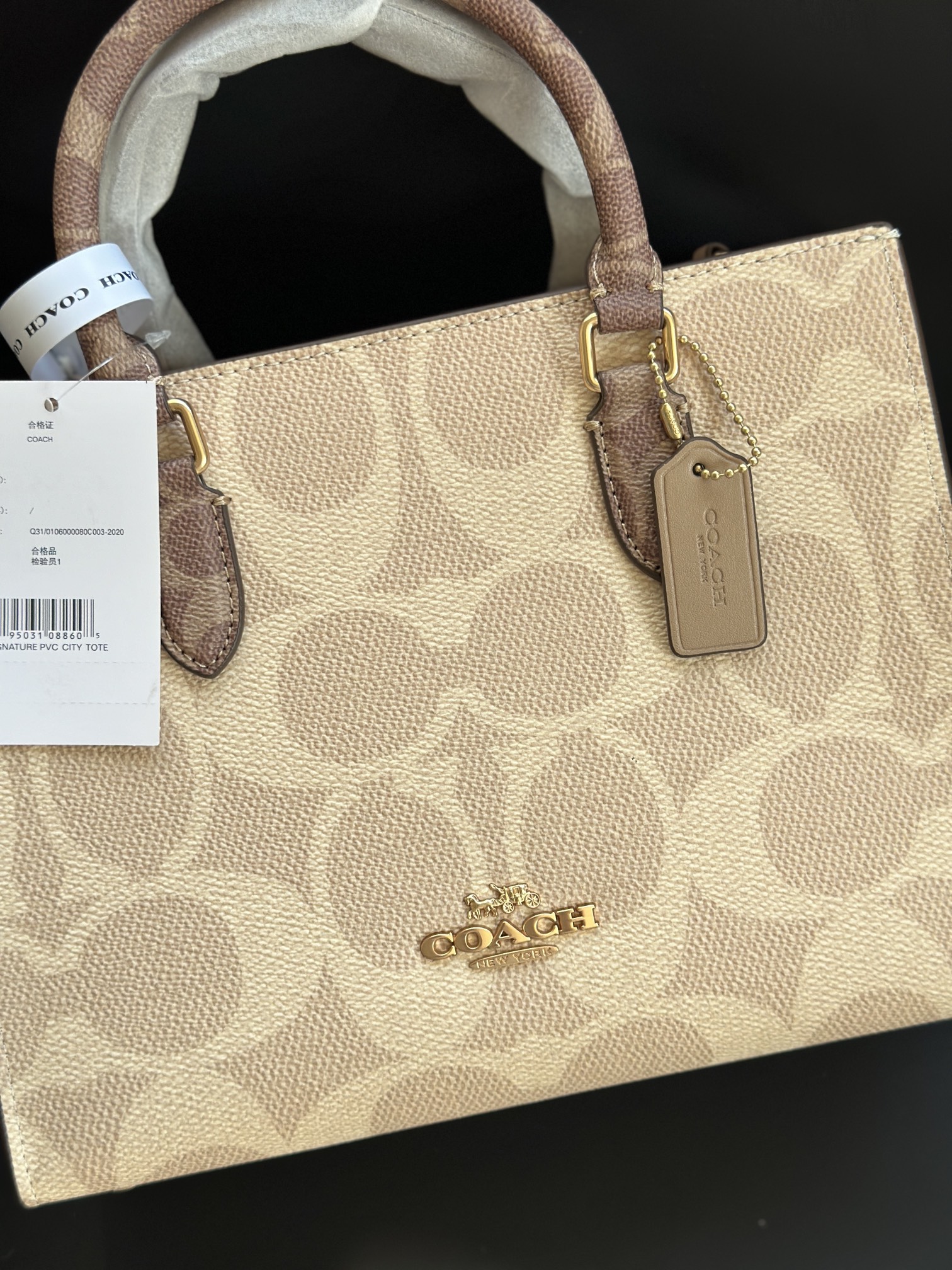 COACH Maggie ミニトートバッグ - 奶茶色とカジュアルなデザイン