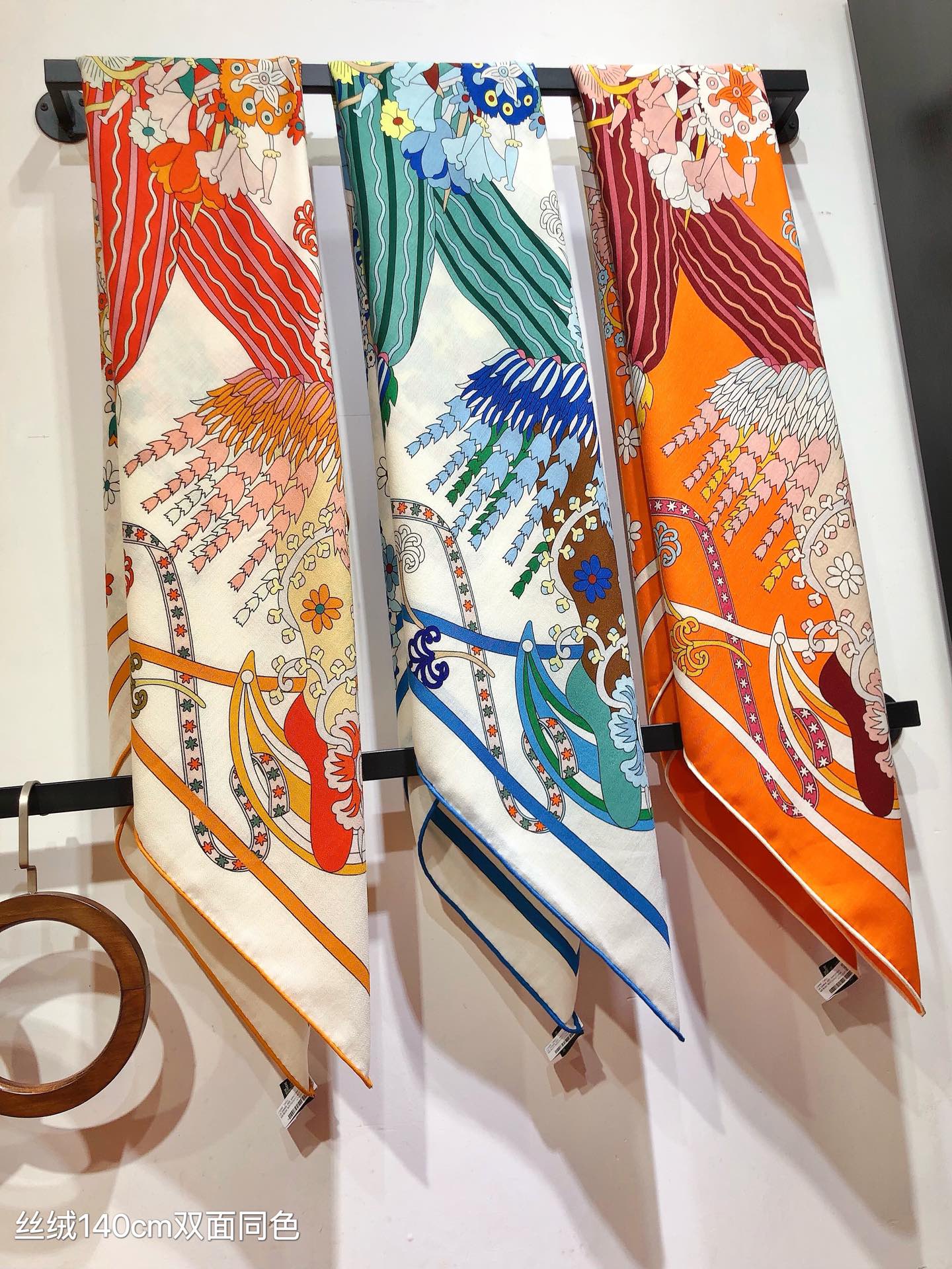 Hermes Scarf Cashmere Silk Velvet Spring Collection