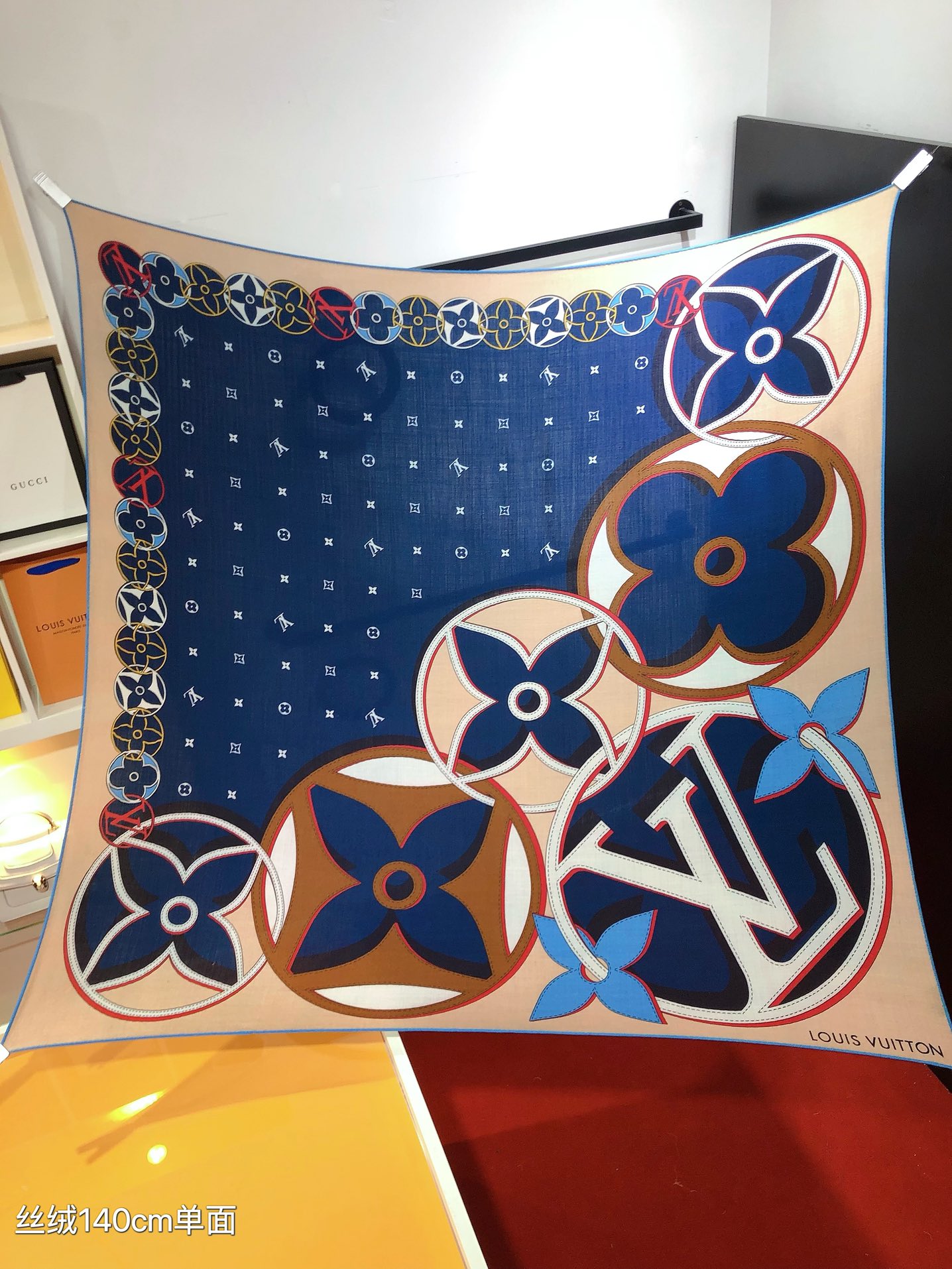 NO:181998,RLV2442 original single Lv140cm velvet square scarf, 