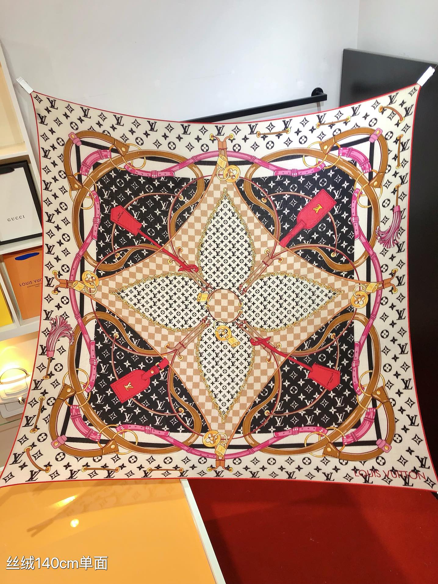 NO:176671,RLV2443 original single Lv140cm velvet square scarf, 