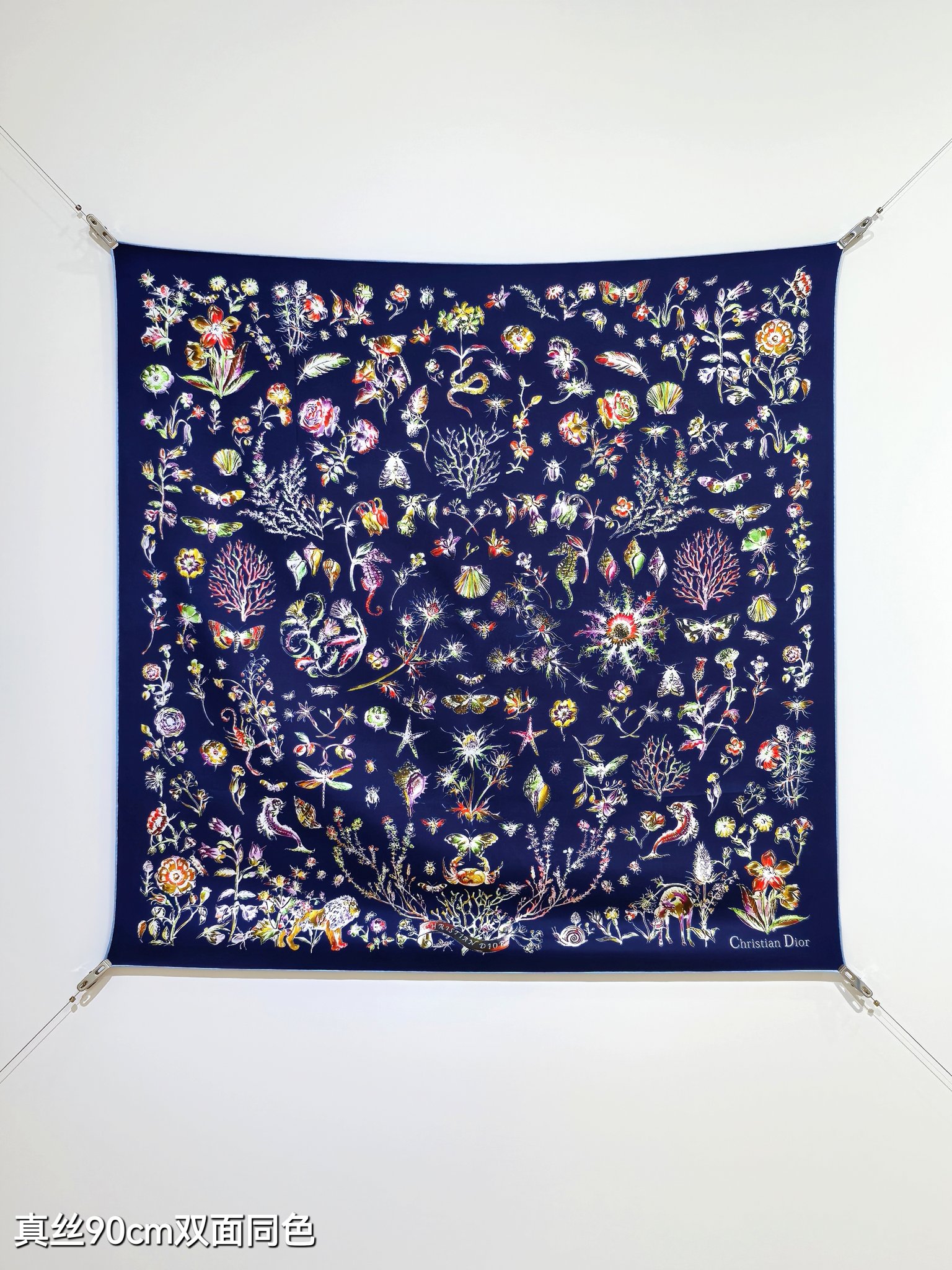 🌼SDO2516
18姆米双面  90x90cm斜纹真丝
迪奥《Cabinet de Curiosité