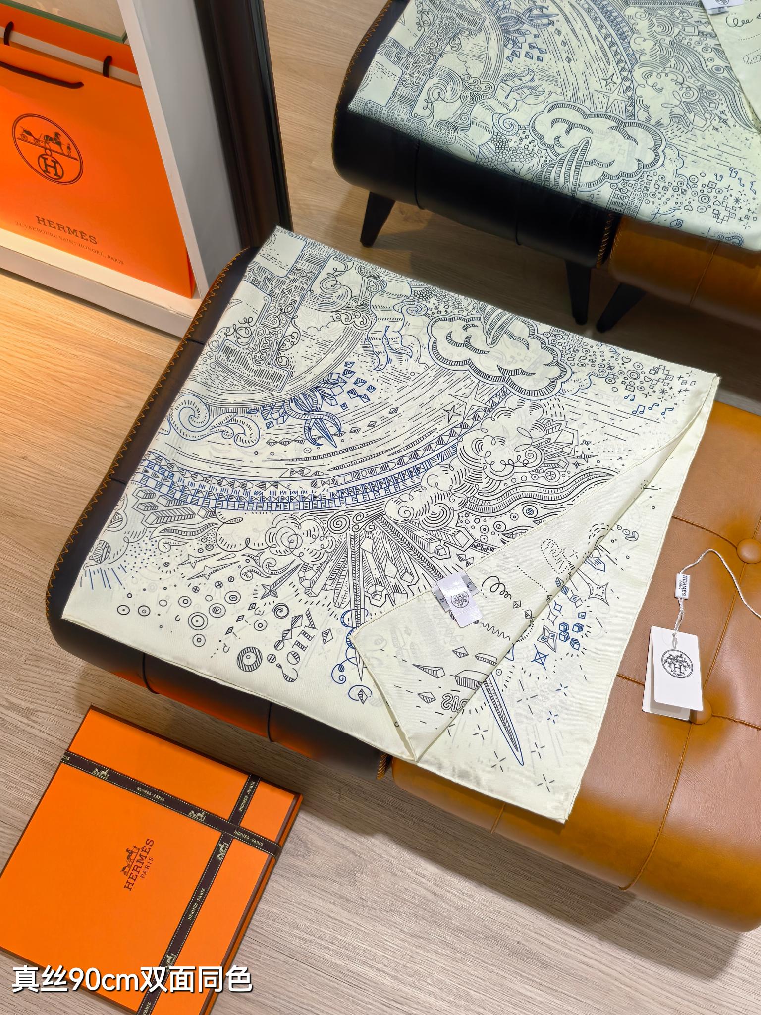 🌼SHMS2511
18姆米双面  90x90cm斜纹真丝
爱马仕《正在接通中》
