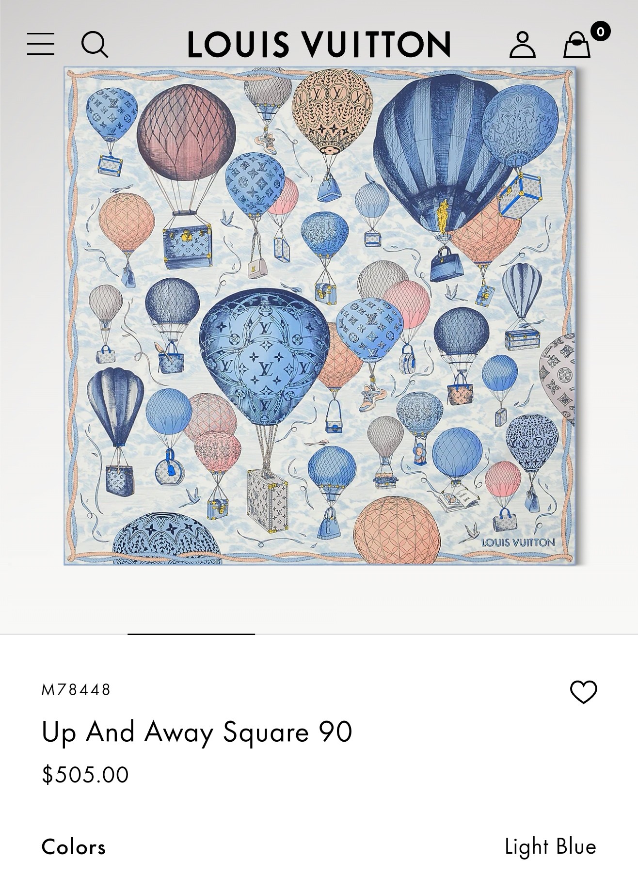 🌼SLV2517
18姆米双面  90x90cm斜纹真丝
LV《UP and Away》