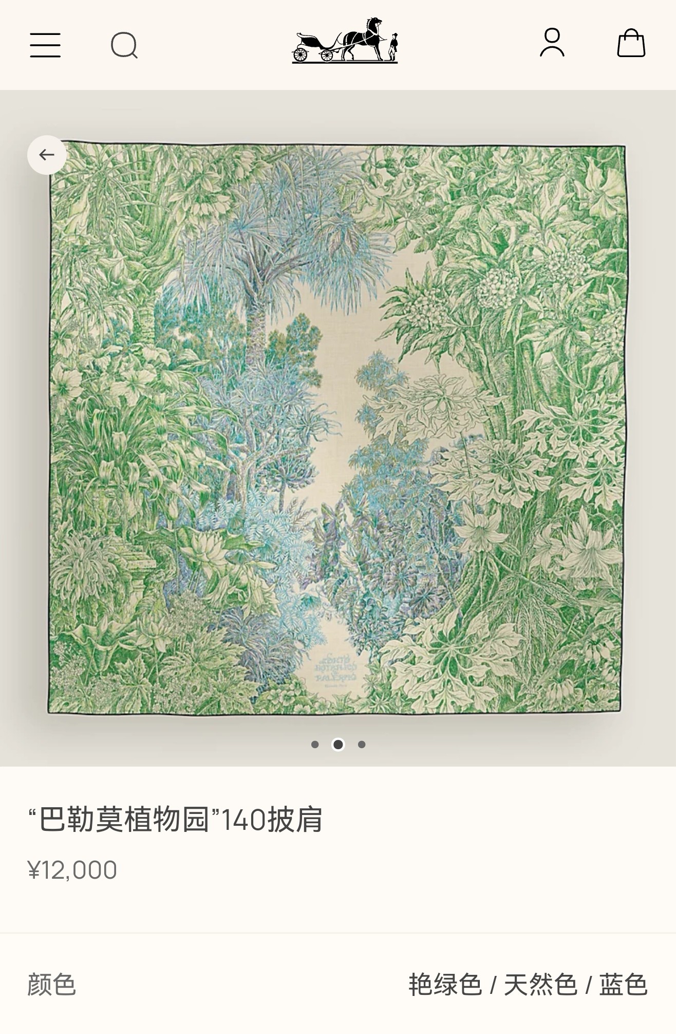 ❄RHMS2549双面同色 140x140cm 70%羊绒30%真丝爱马仕《巴勒莫植物园》