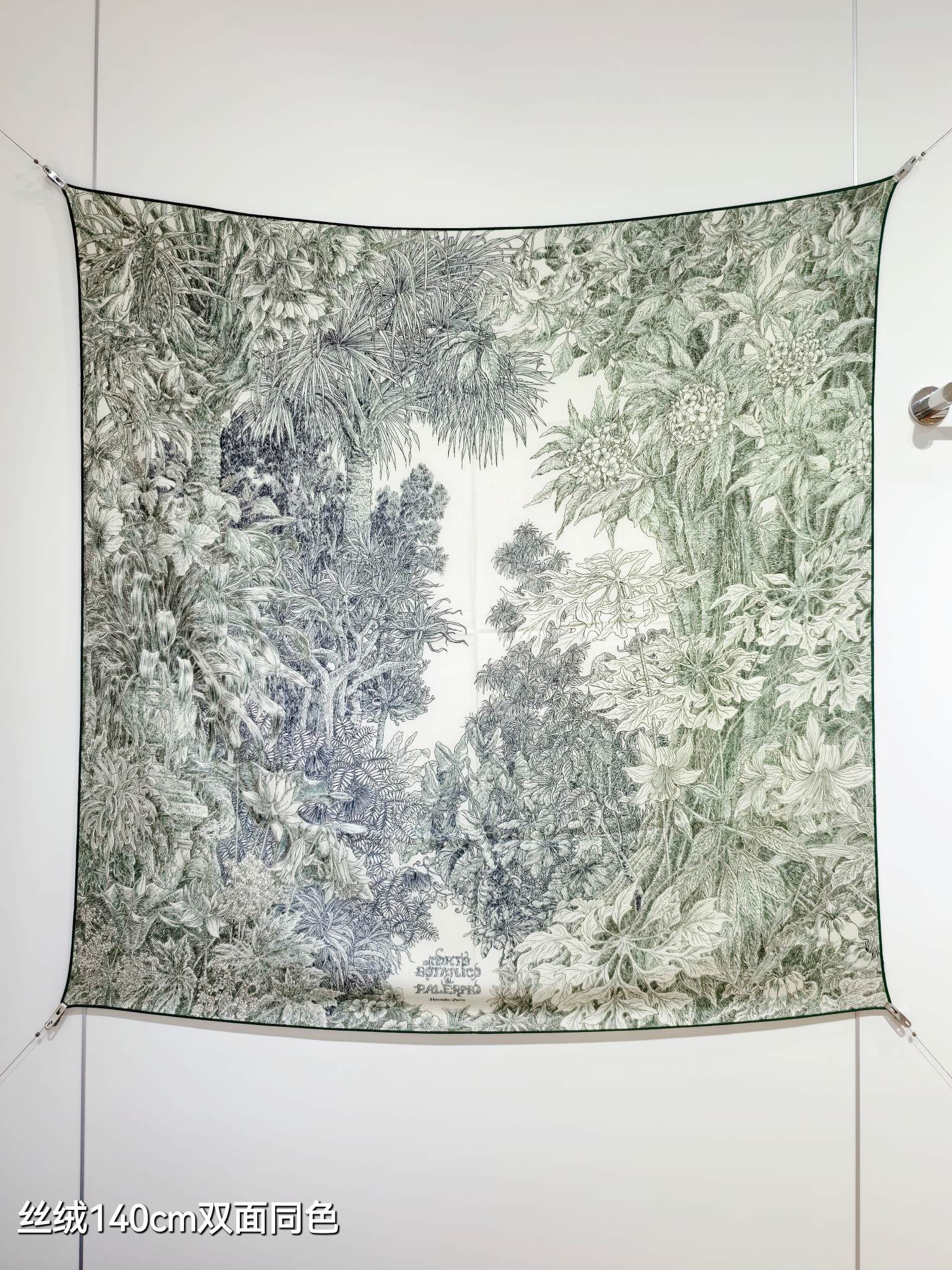 ❄RHMS2549双面同色 140x140cm 70%羊绒30%真丝爱马仕《巴勒莫植物园》