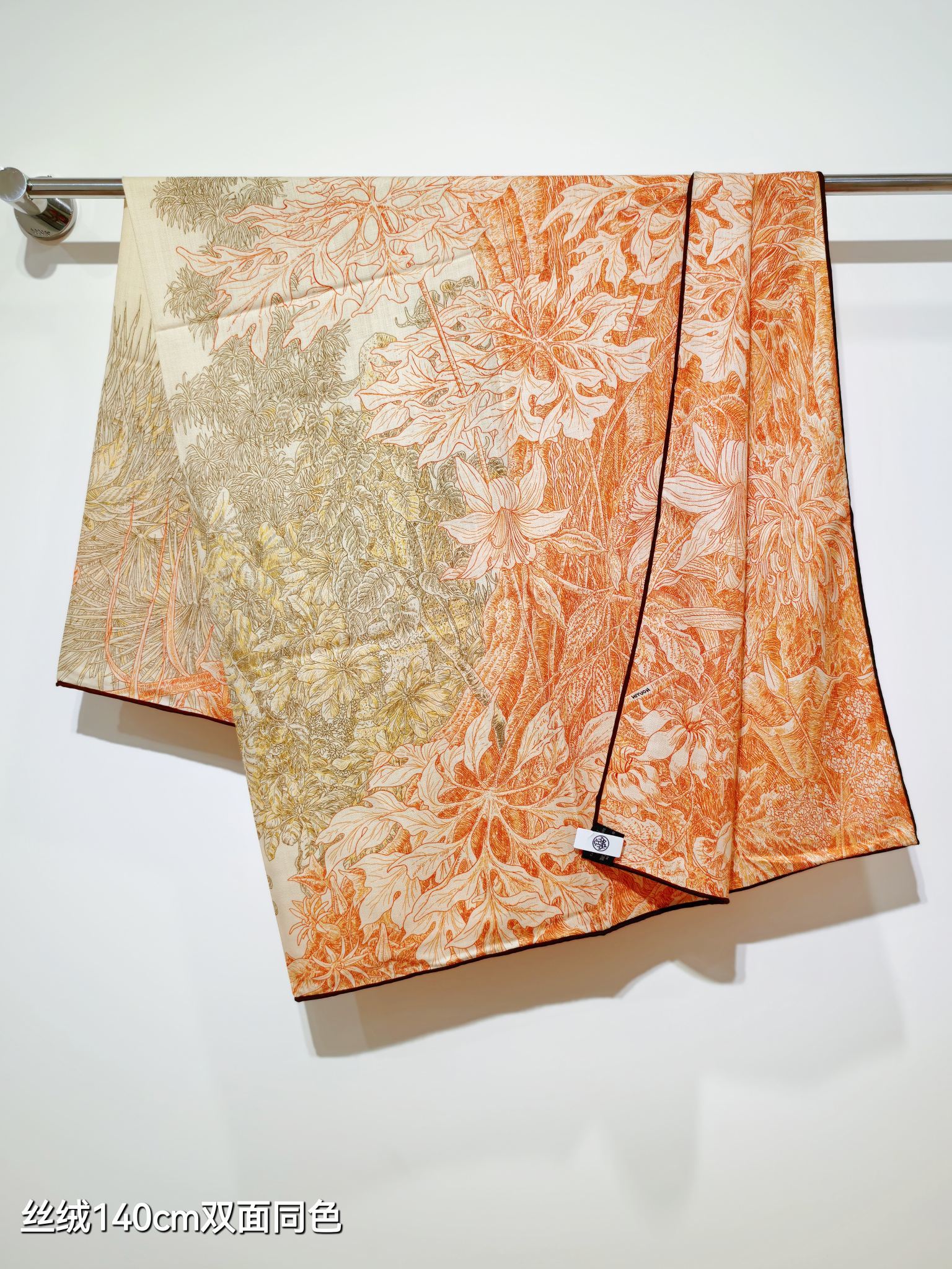 ❄RHMS2549双面同色 140x140cm 70%羊绒30%真丝爱马仕《巴勒莫植物园》