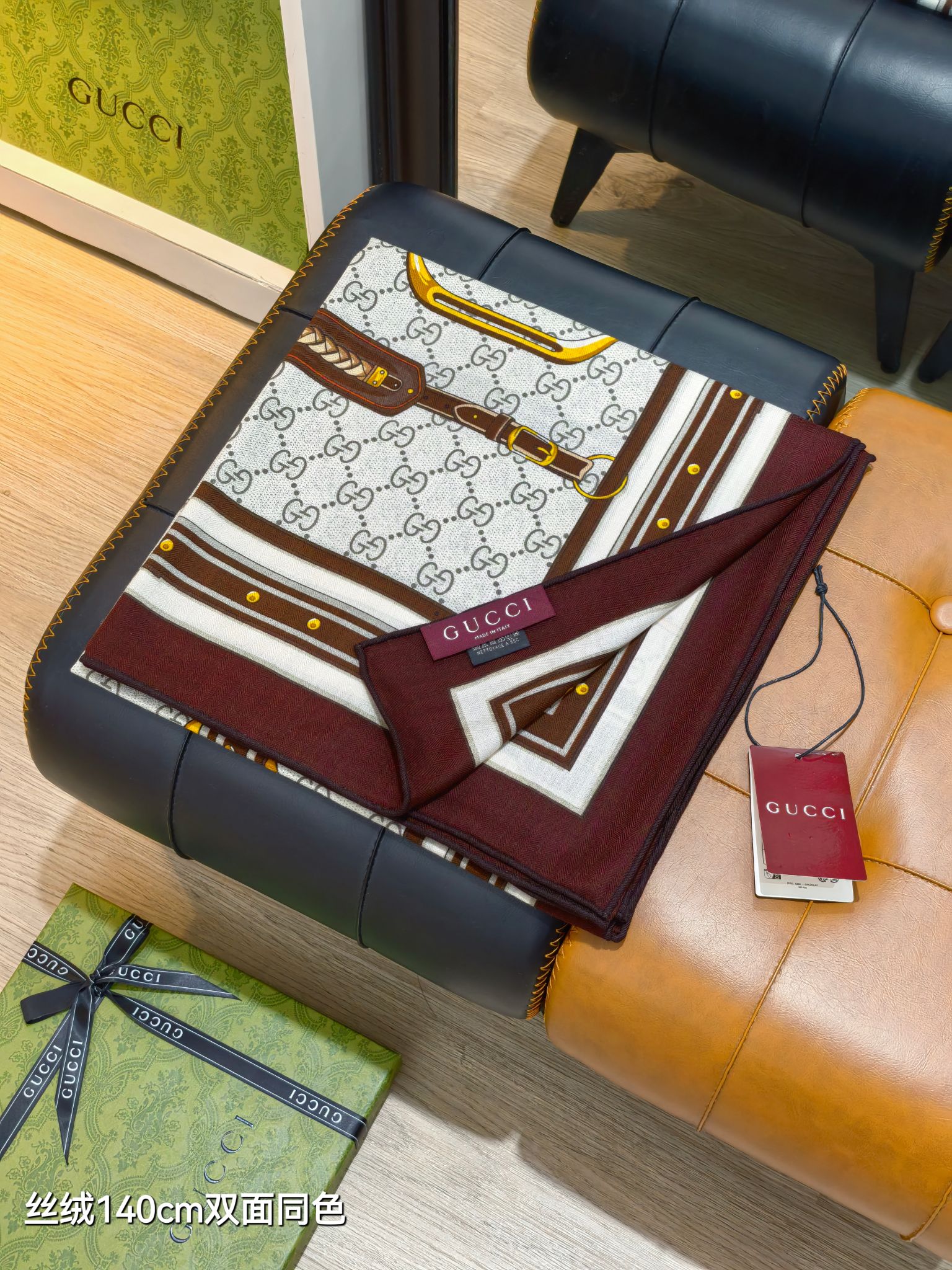 ❄RGC2516双面同色 140x140cm 70%羊绒30%真丝古驰《》