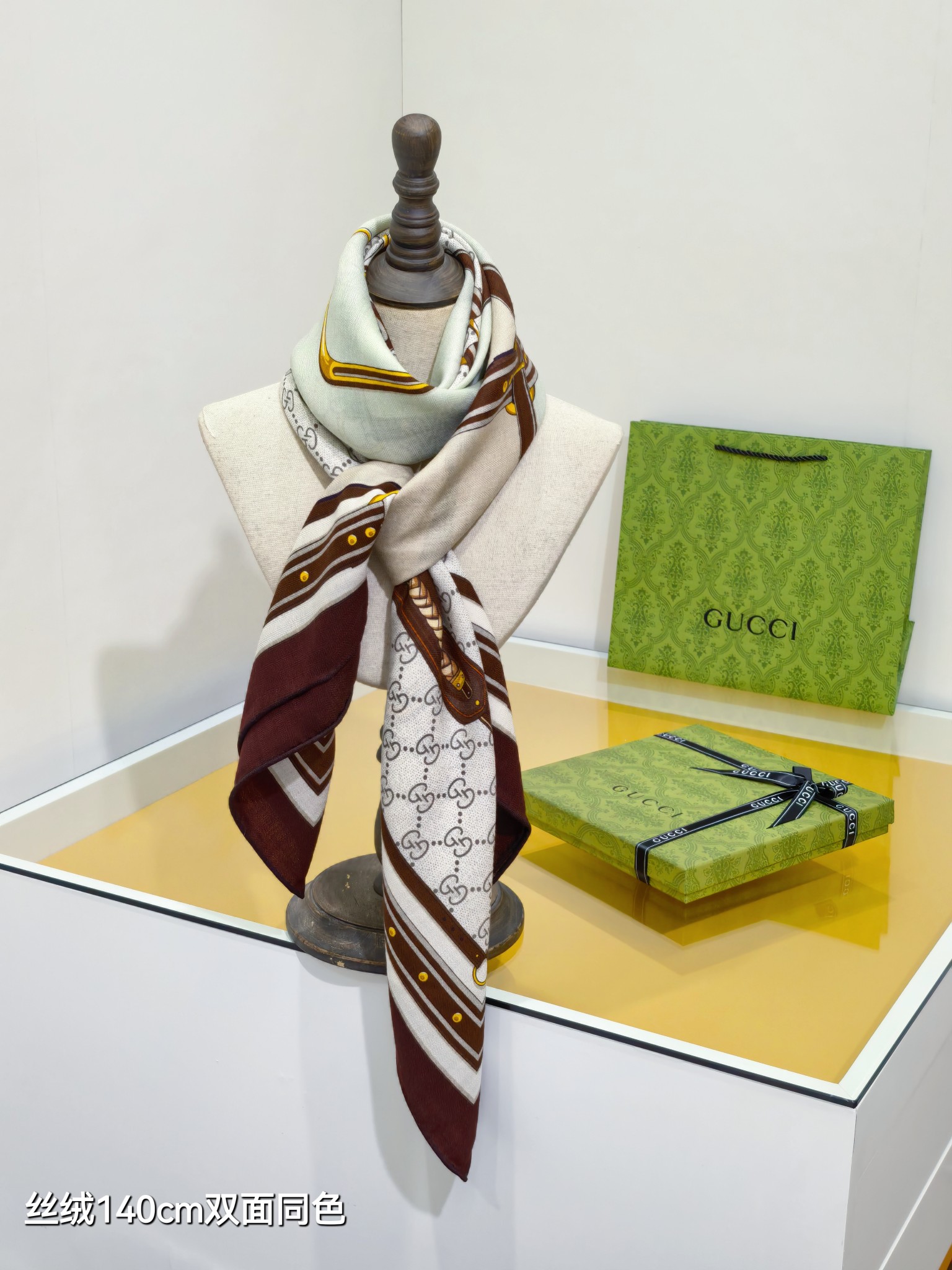 ❄RGC2516双面同色 140x140cm 70%羊绒30%真丝古驰《》