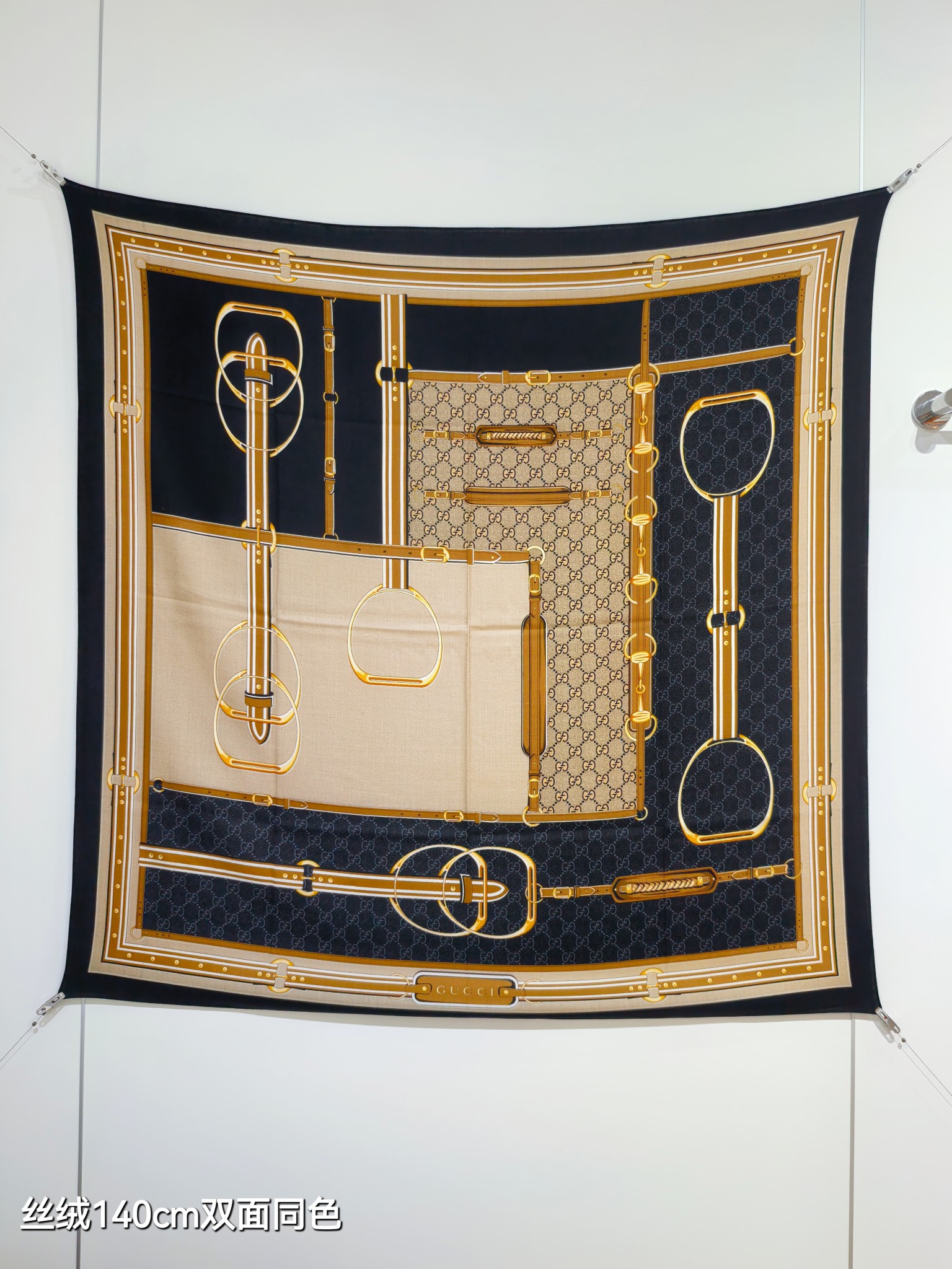 NO:341015,RGC2516 Double-sided same color 140x140cm 70 cashmere 30 silk Gucci 